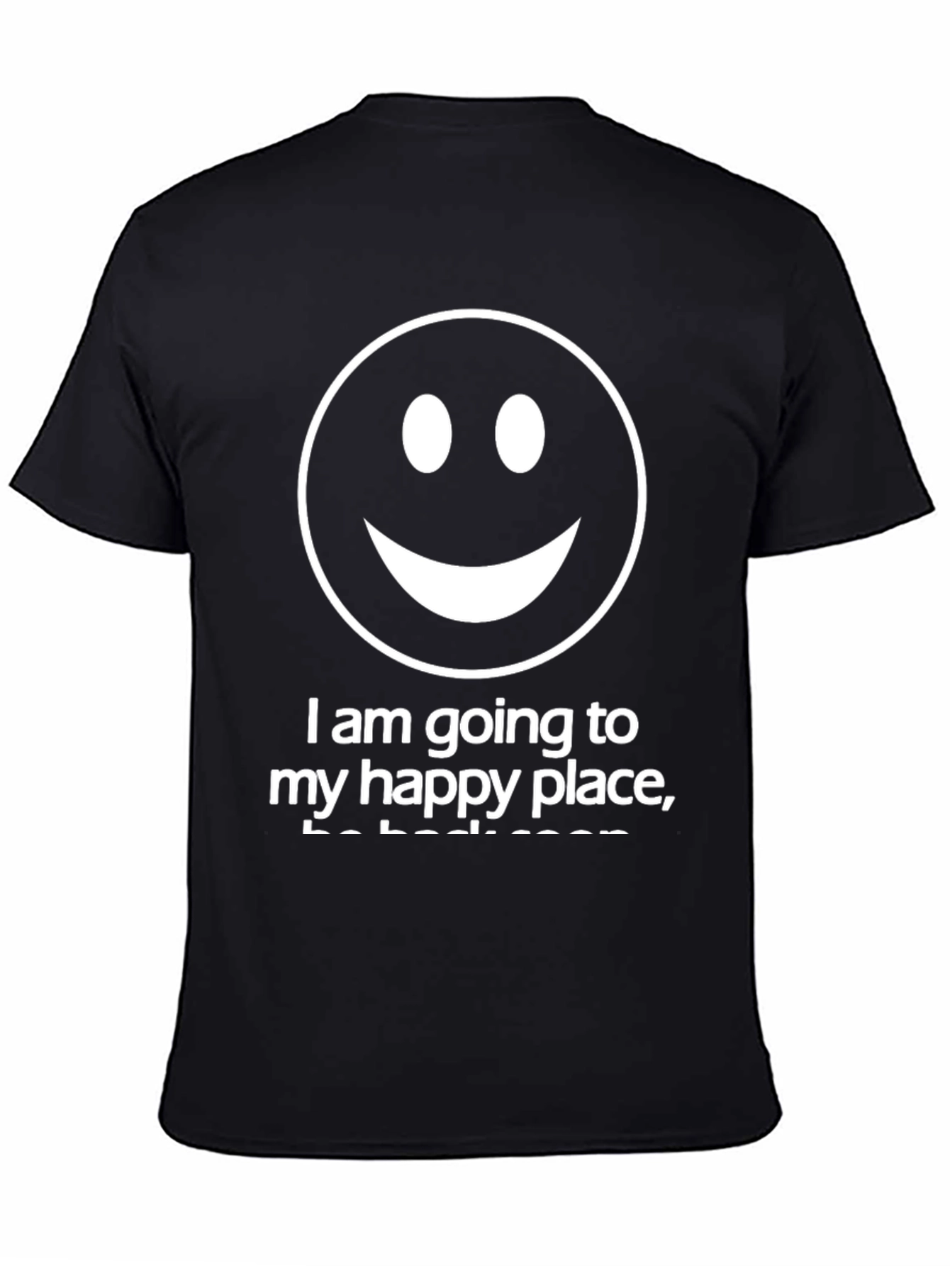 Smiley Face Graphic Tee - Happy Place Black T-Shirt
