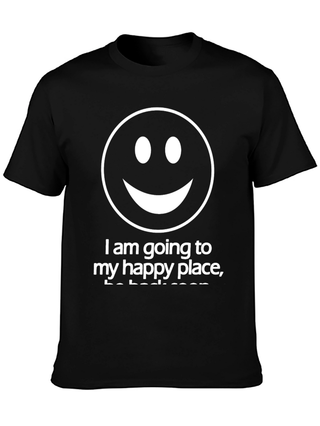 Smiley Face Graphic Tee - Happy Place Black T-Shirt