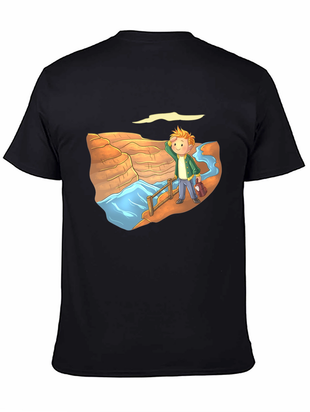 Cartoon Canyon Tourist Black T-Shirt