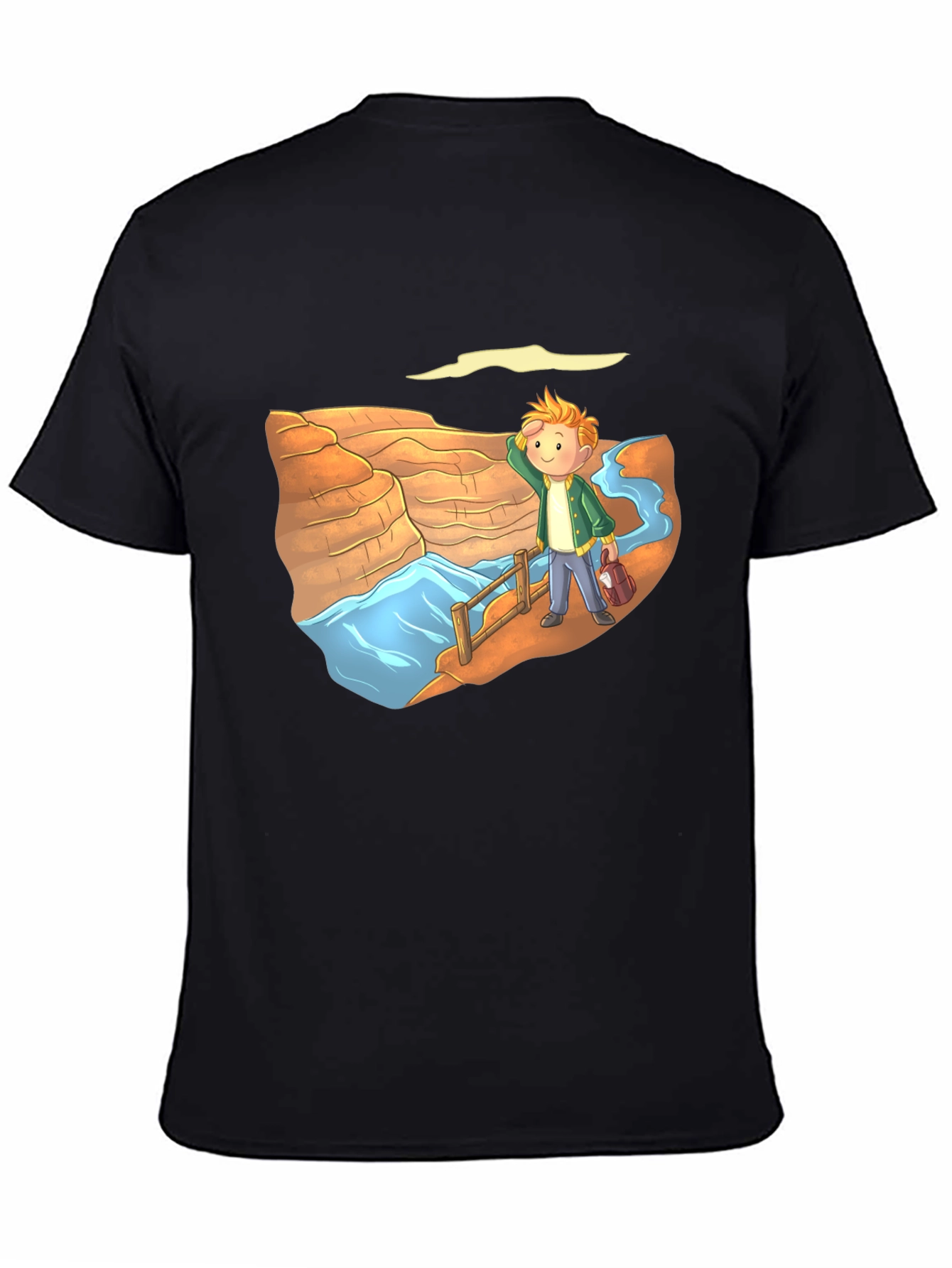 Cartoon Canyon Tourist Black T-Shirt