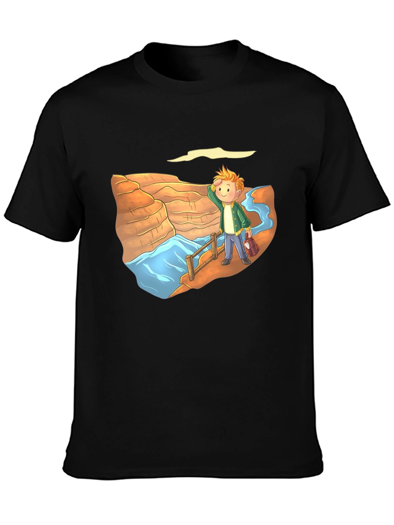 Cartoon Canyon Tourist Black T-Shirt