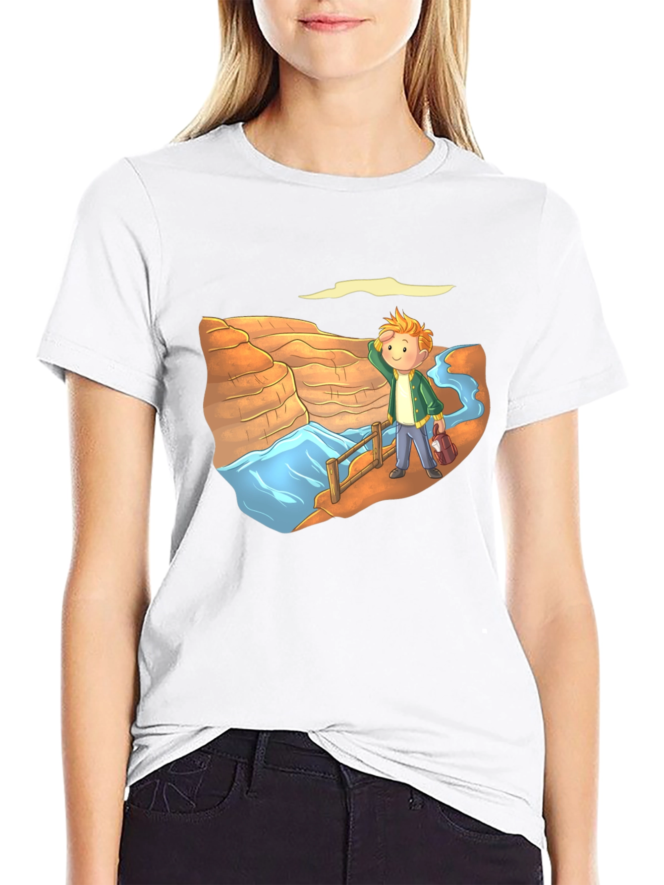 Cartoon Canyon Tourist Black T-Shirt