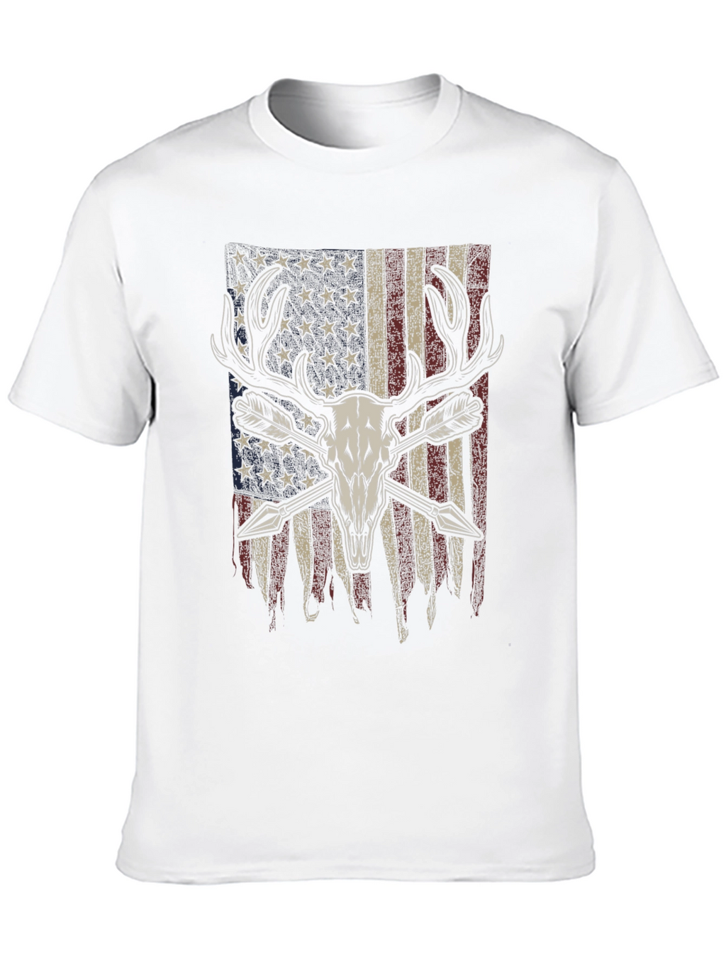 American Flag Deer Skull Arrow T-Shirt
