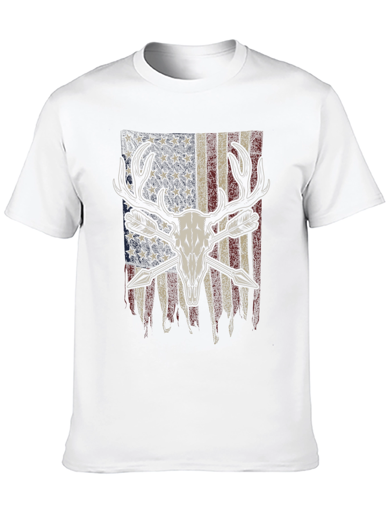 American Flag Deer Skull Arrow T-Shirt