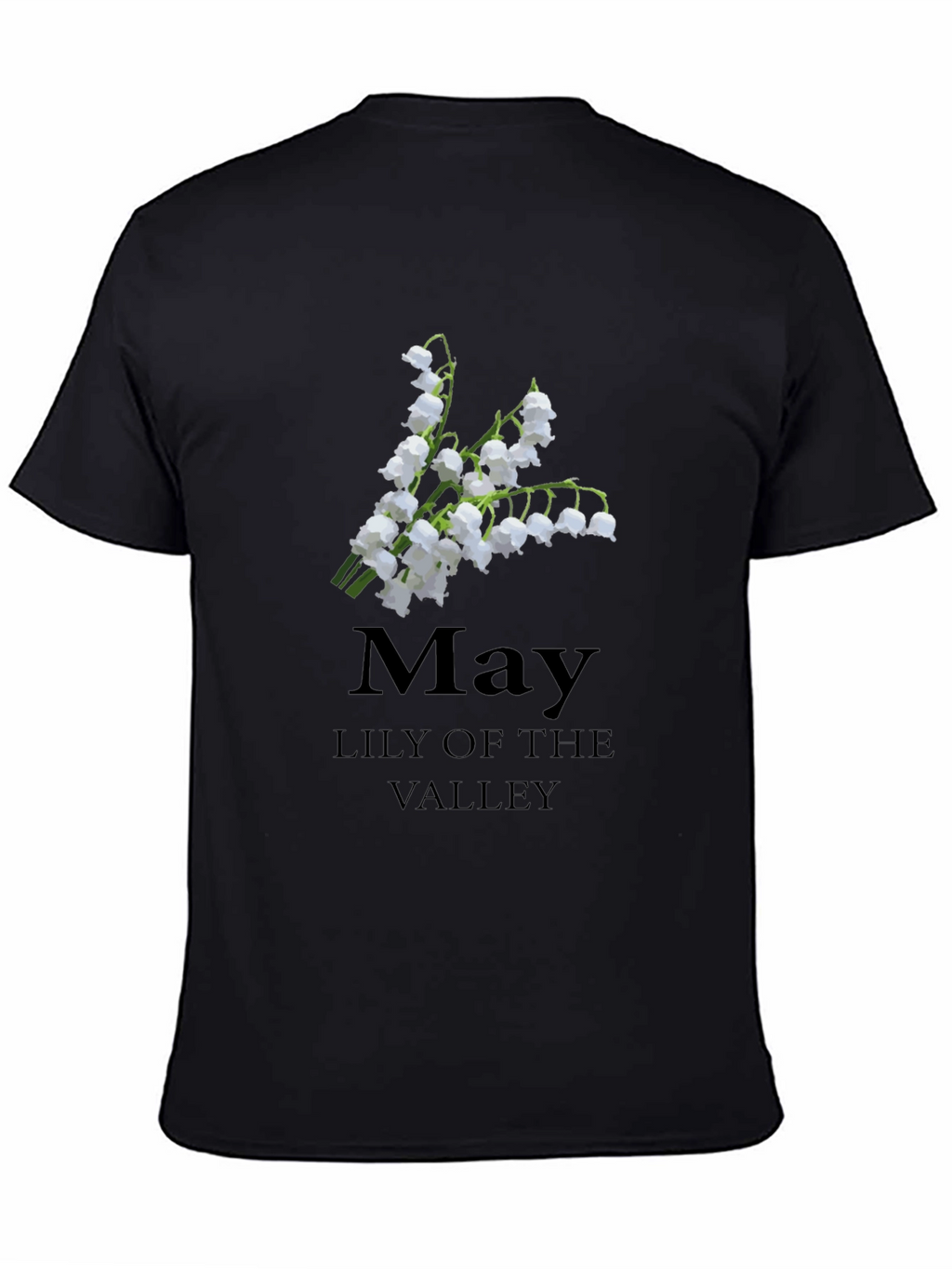 May Lily of The Valley Black T-Shirt