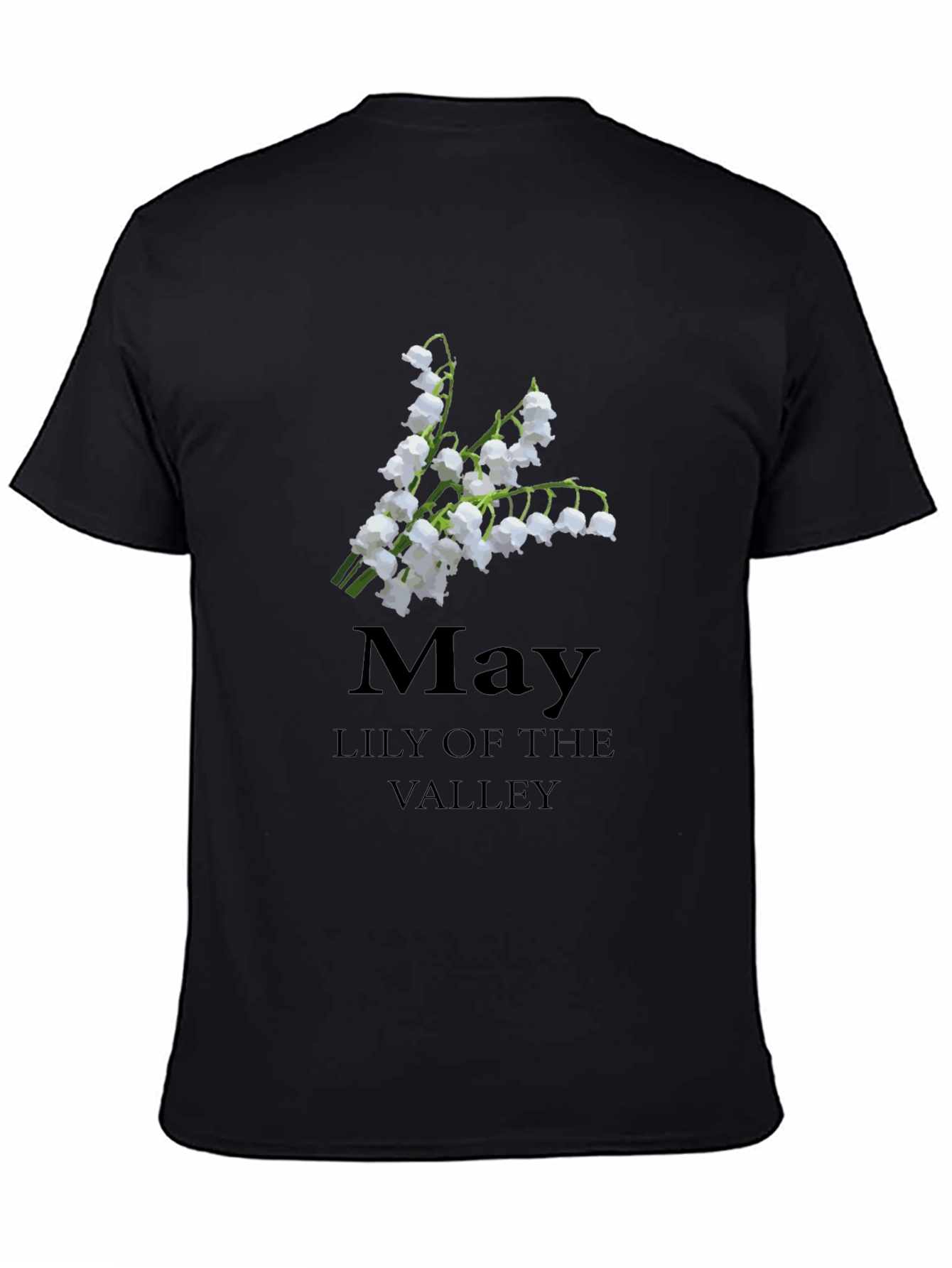 May Lily of The Valley Black T-Shirt
