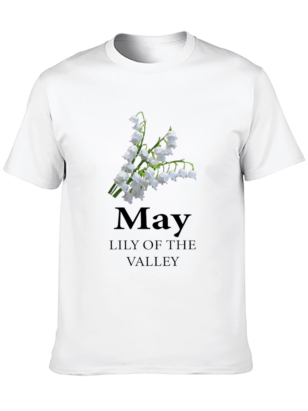 May Lily of The Valley Black T-Shirt