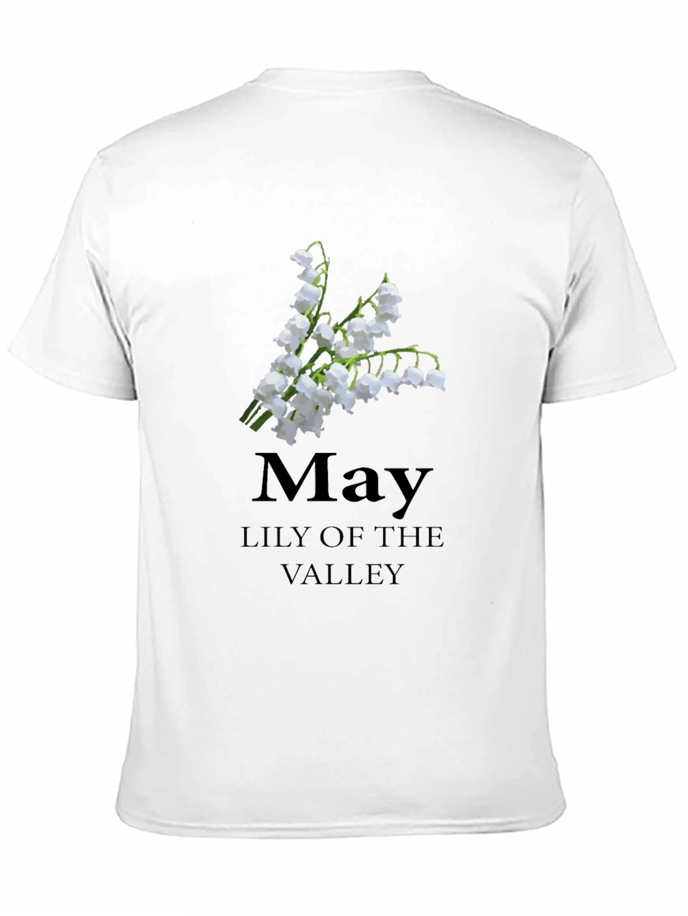 May Lily of The Valley Black T-Shirt