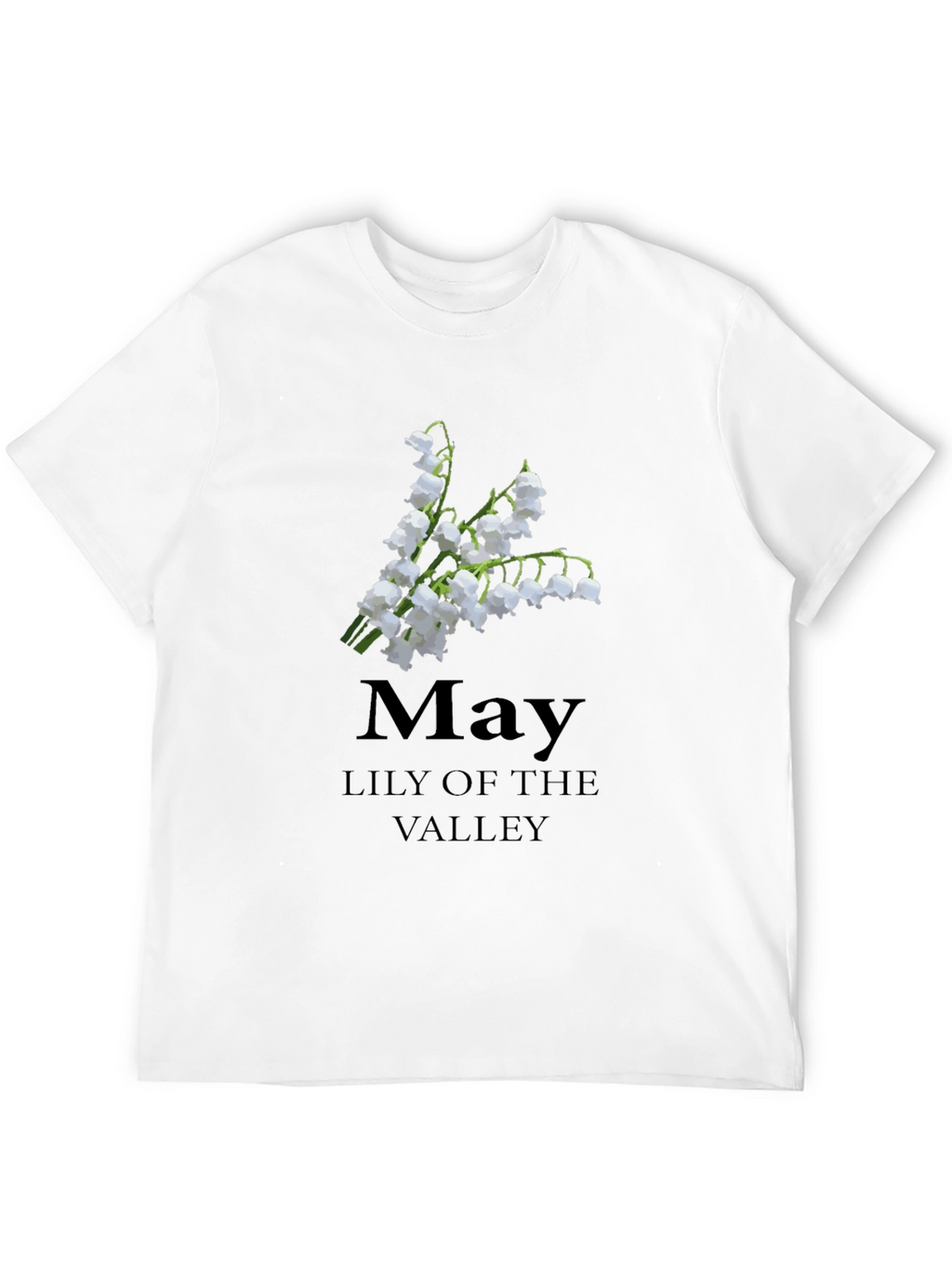 May Lily of The Valley Black T-Shirt