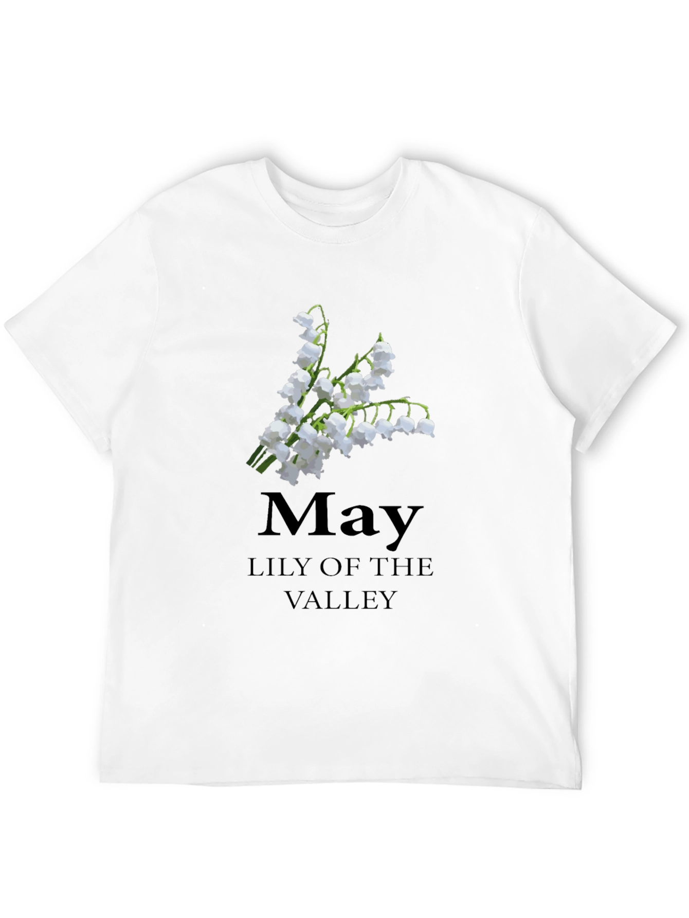 May Lily of The Valley Black T-Shirt