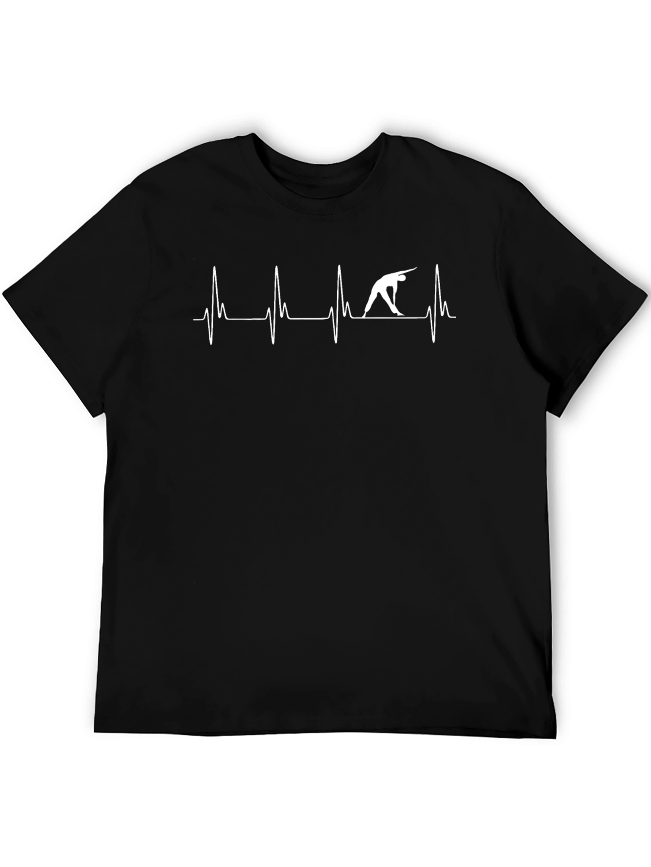 Yoga Heartbeat Graphic T-Shirt - Black Cotton Tee