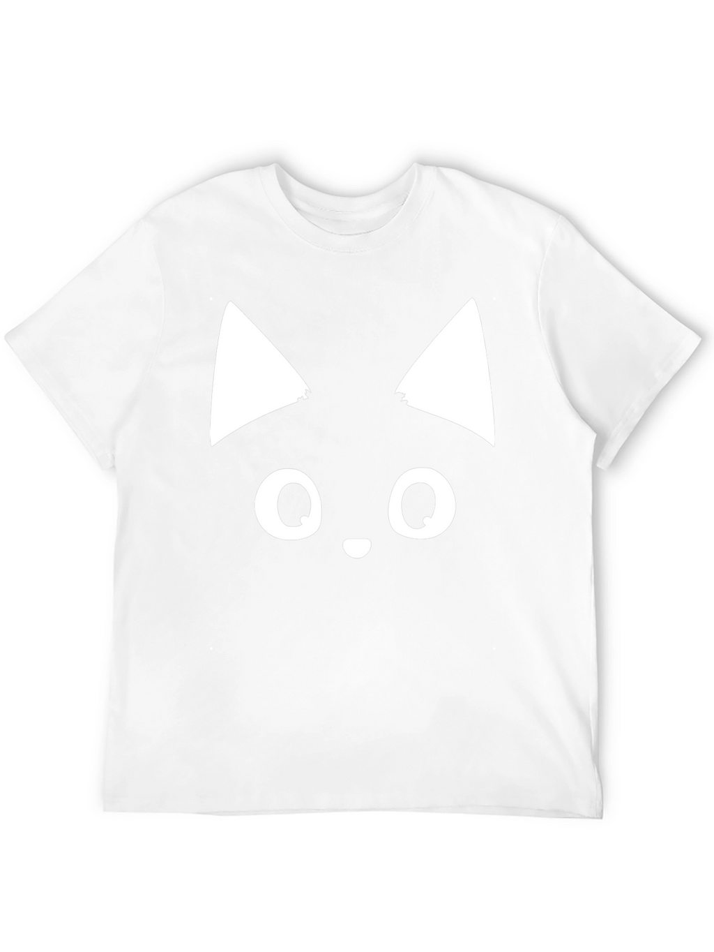 Cute Cat Face Graphic Tee - Black T-Shirt