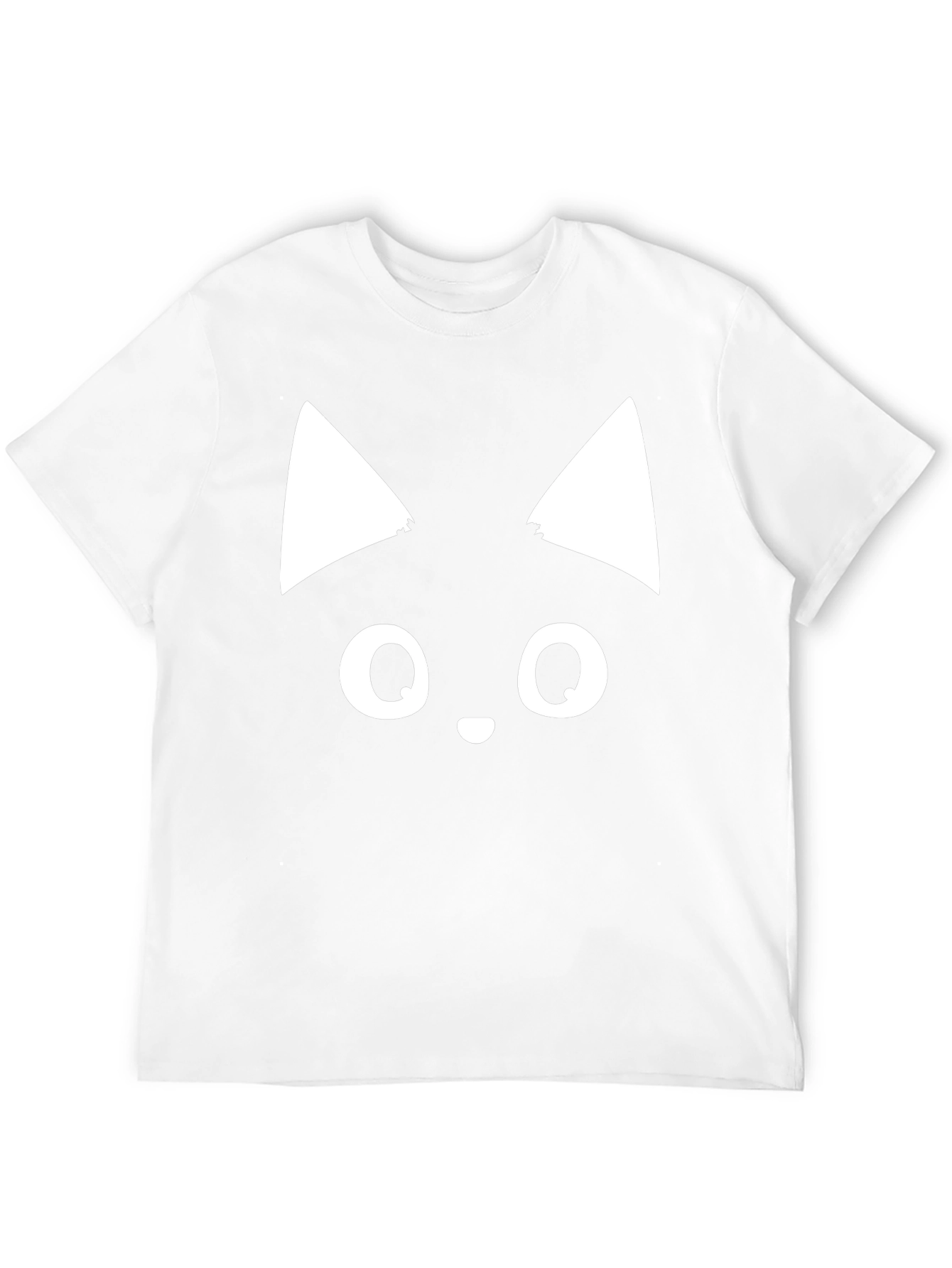 Cute Cat Face Graphic Tee - Black T-Shirt