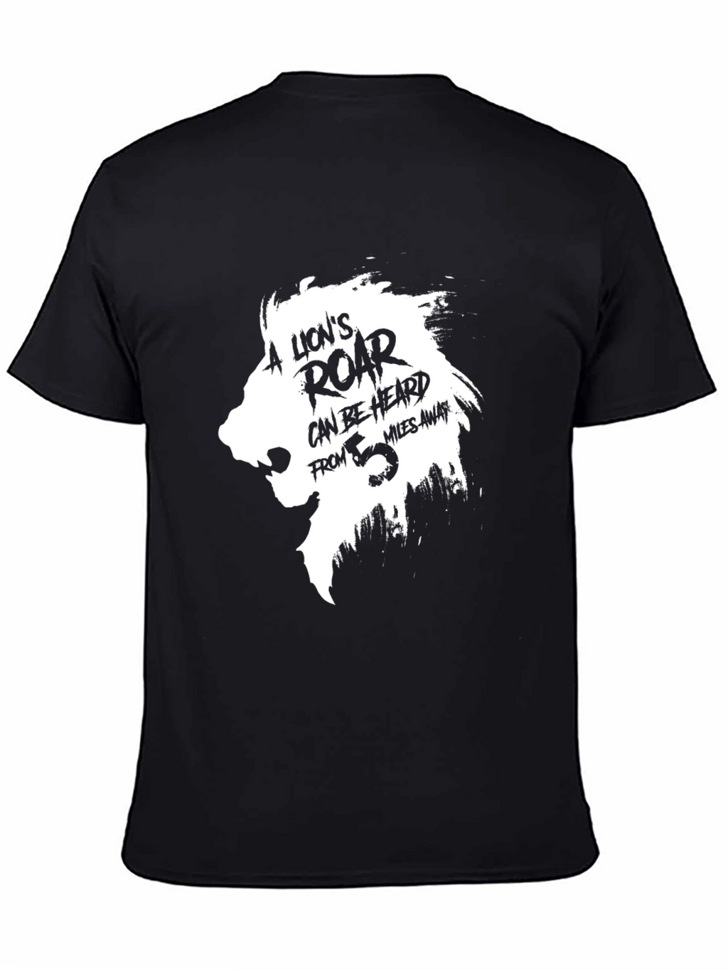 Lions Roar Graphic Print Black T-Shirt