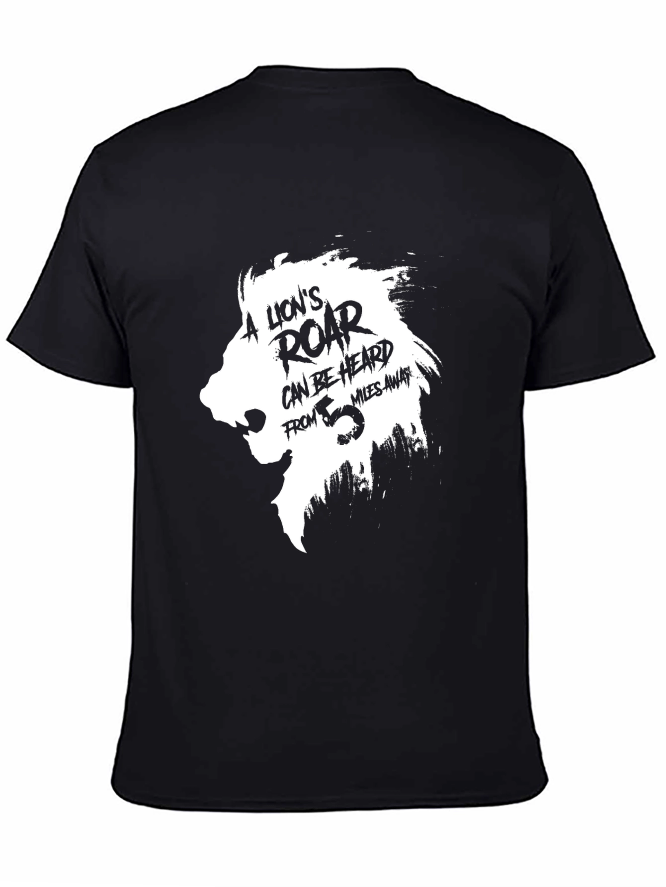 Lions Roar Graphic Print Black T-Shirt