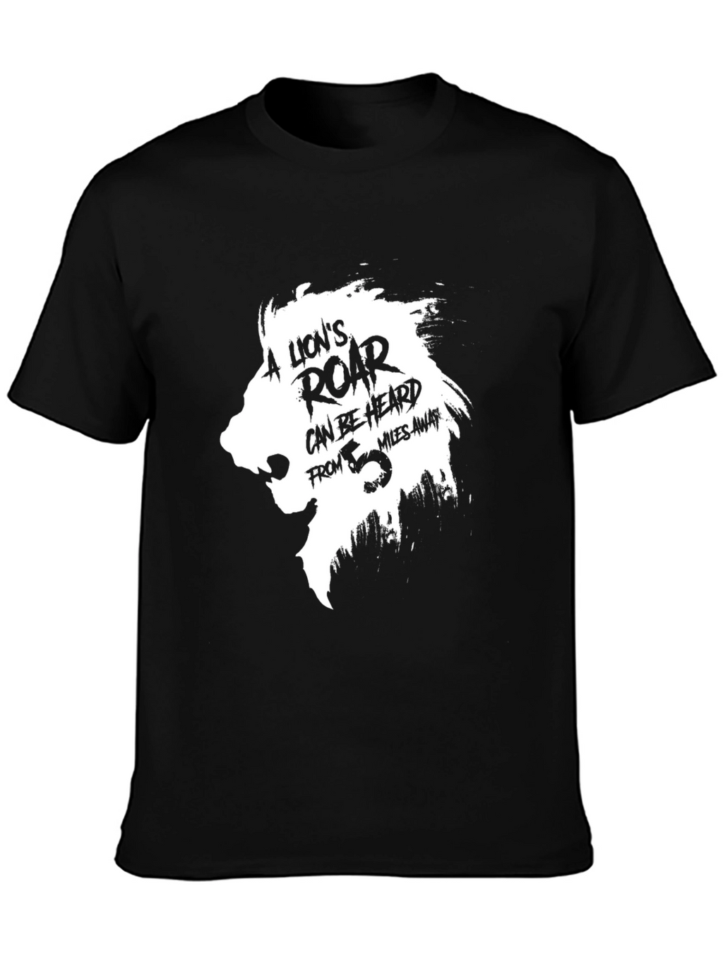 Lions Roar Graphic Print Black T-Shirt