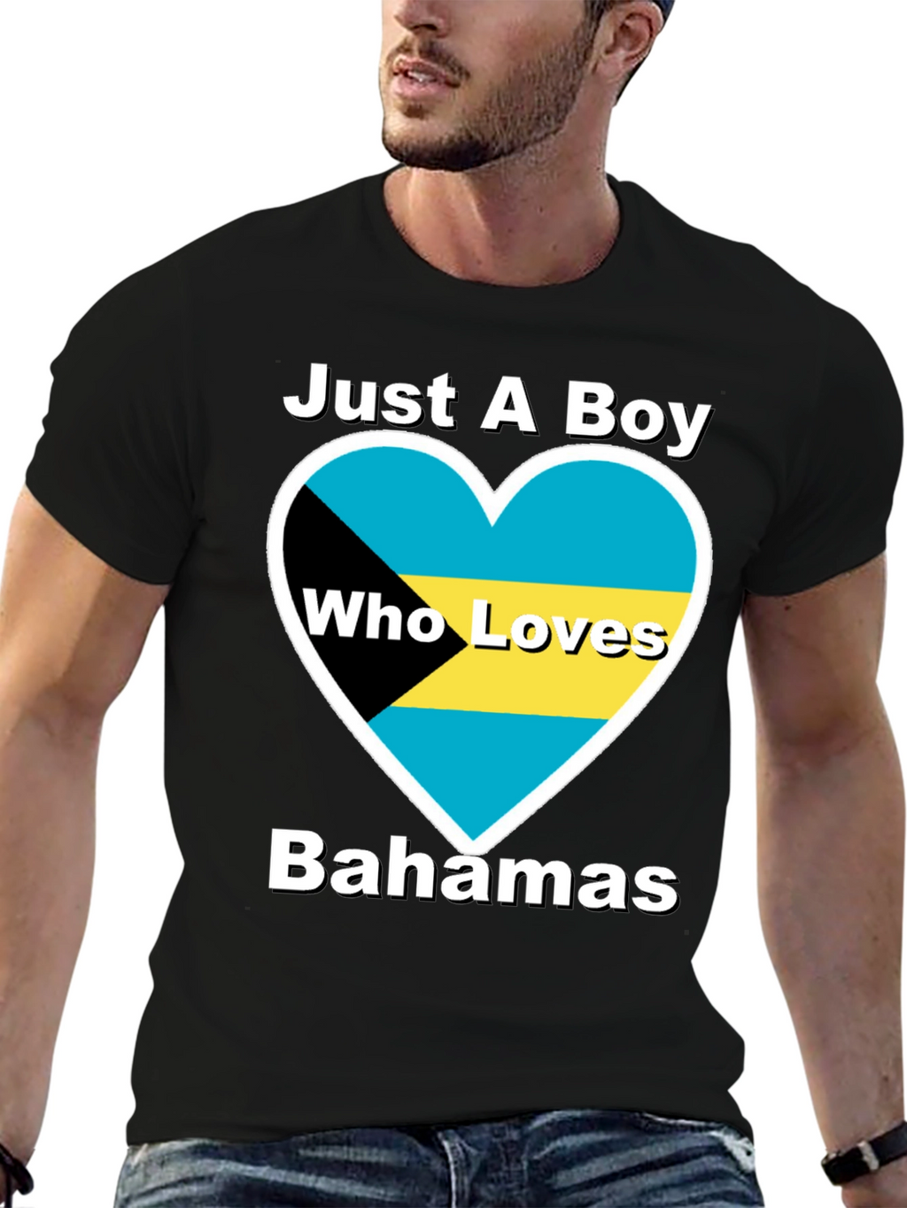 Bahamas Love Heart Graphic T-Shirt