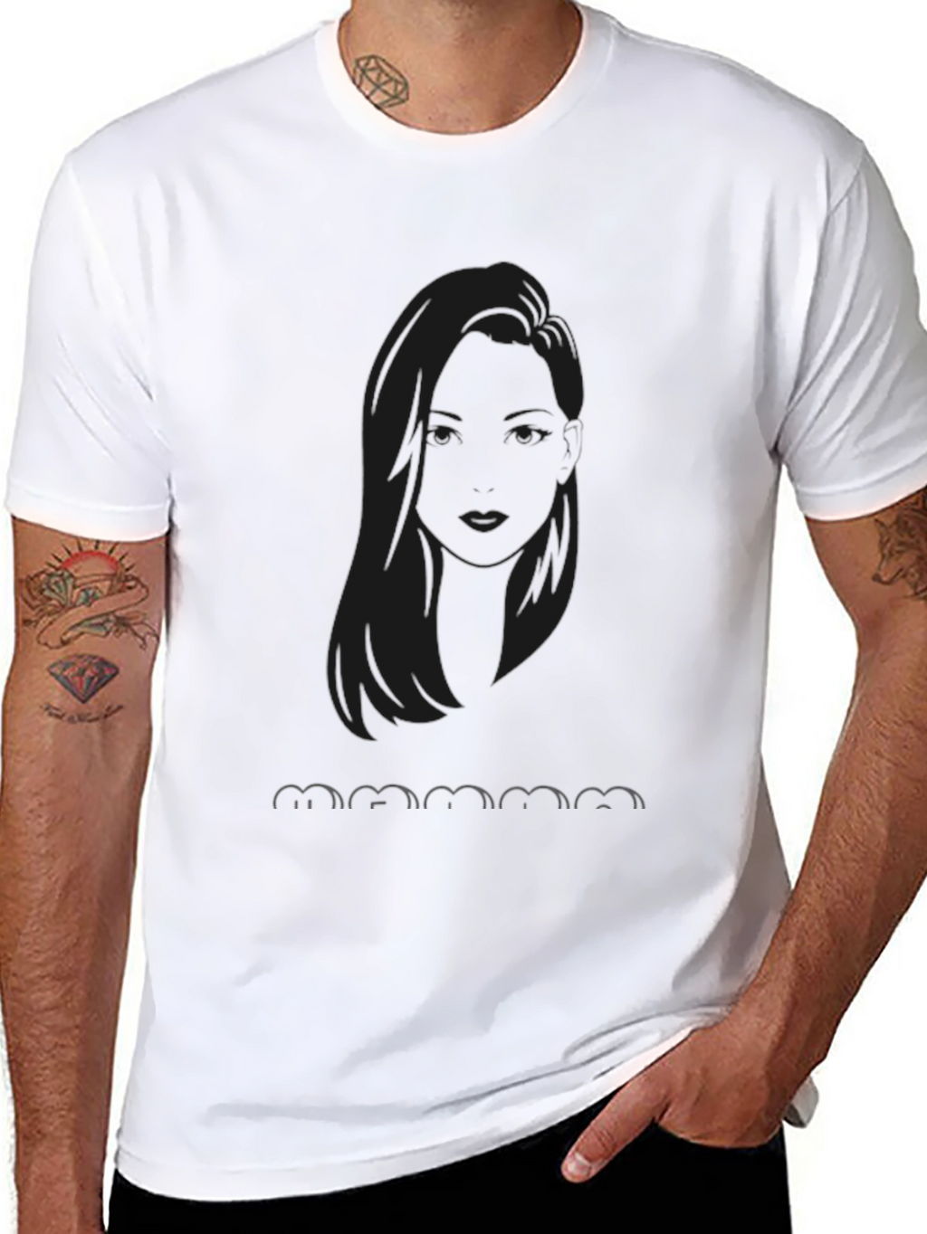 Black Graphic Tee - Mamma Mia Silhouette Design