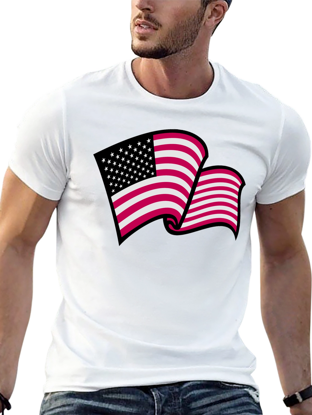 American Flag Graphic T-Shirt