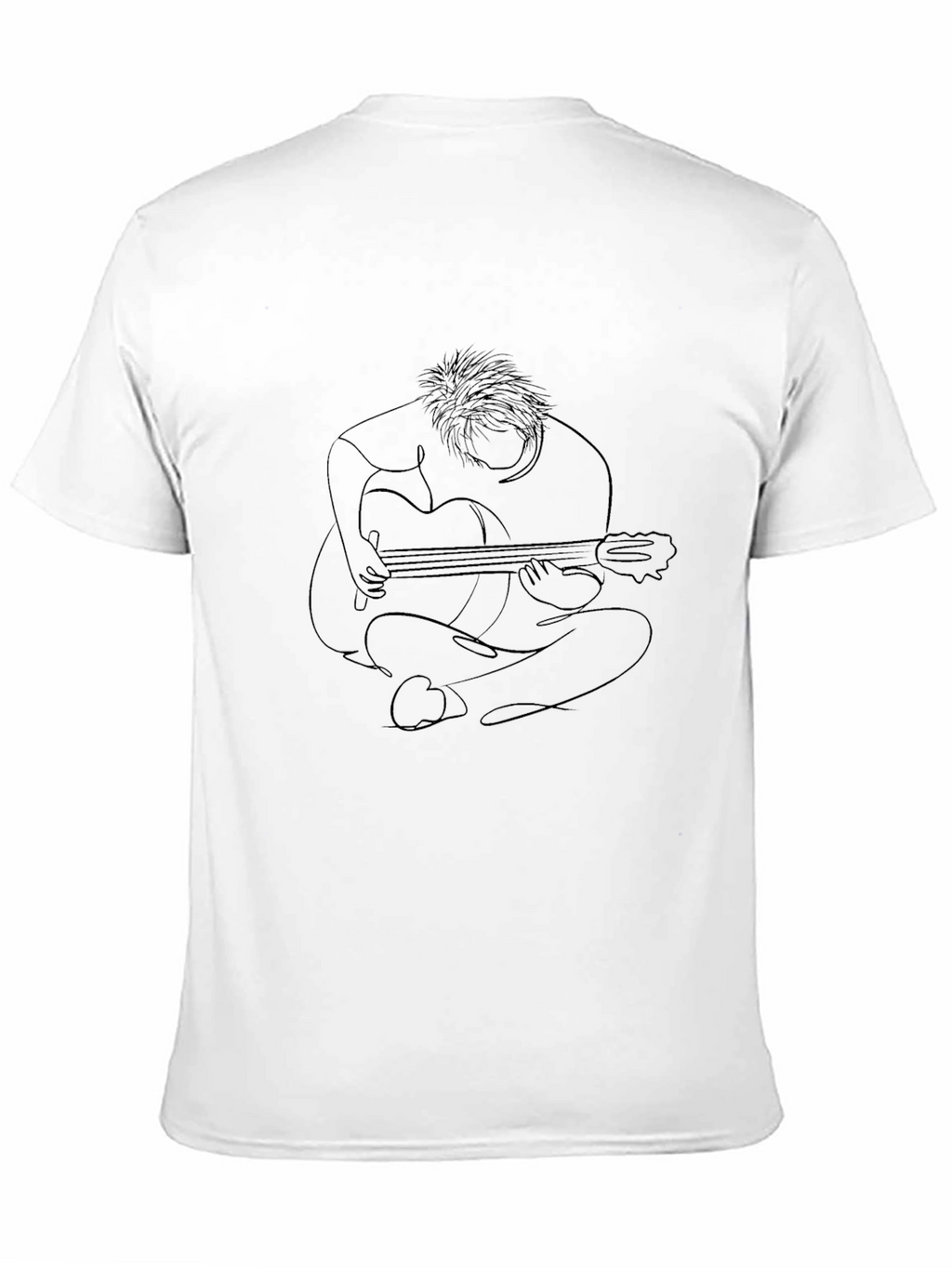 Guitar Player Line Art Graphic Tee