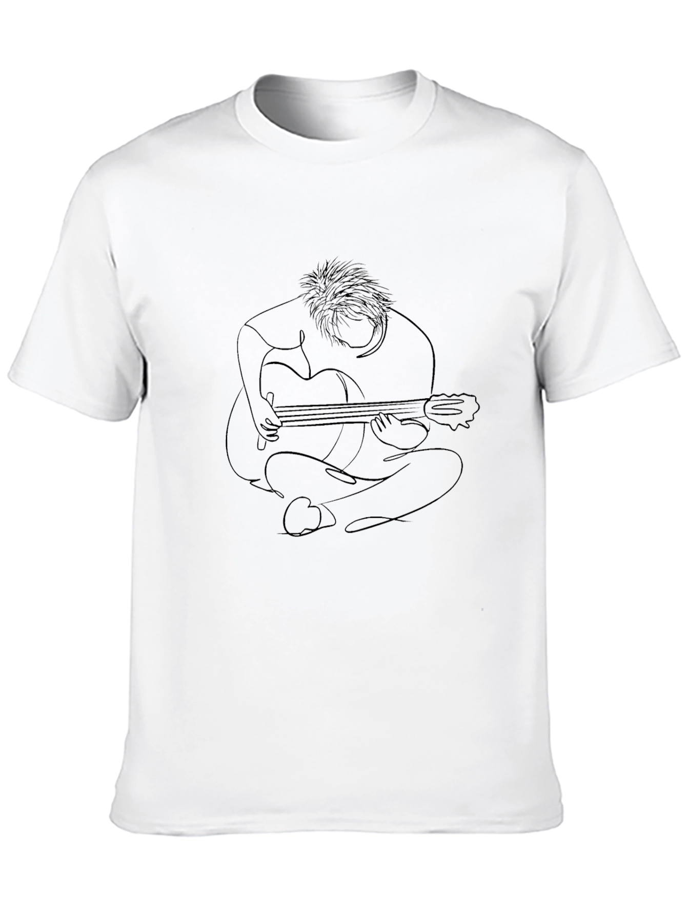 Guitar Player Line Art Graphic Tee