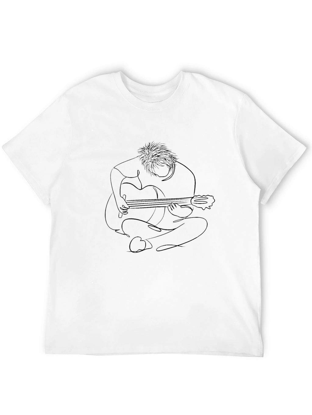 Guitar Player Line Art Graphic Tee