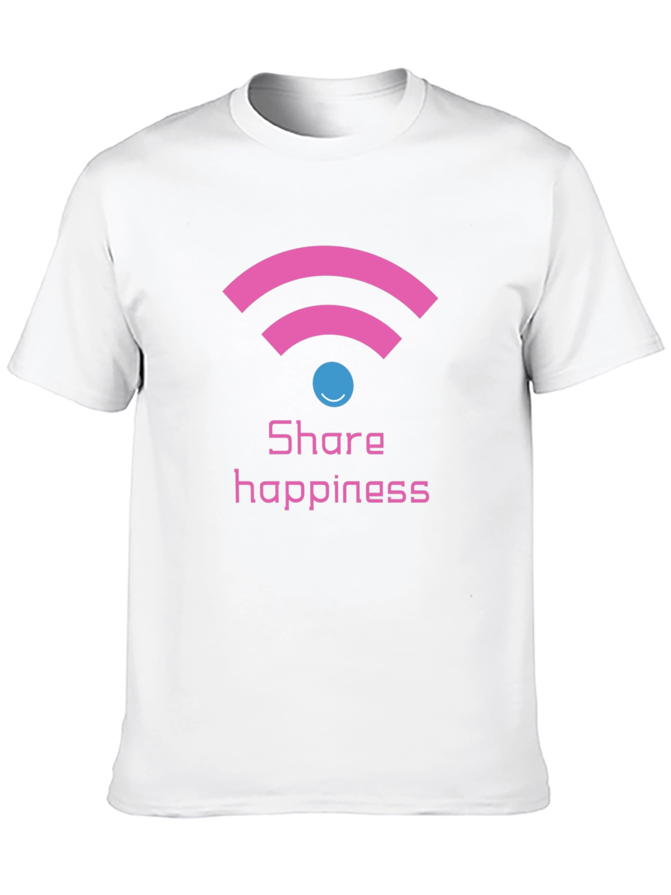 Share Happiness Graphic Tee - Black Cotton Comfort