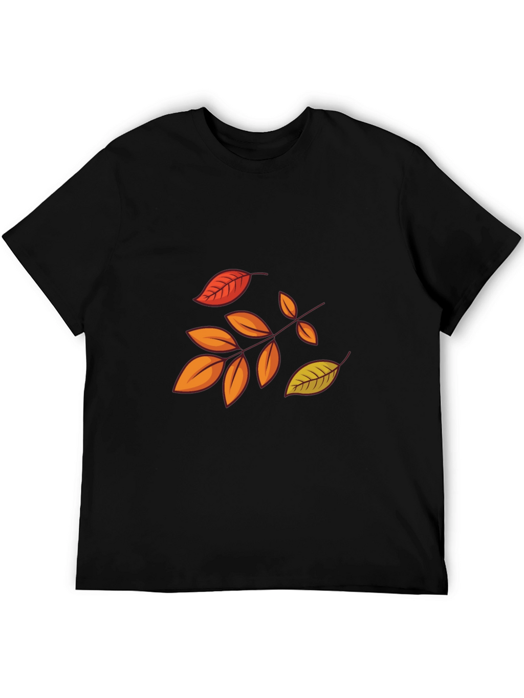 Autumn Leaves Graphic Black T-Shirt