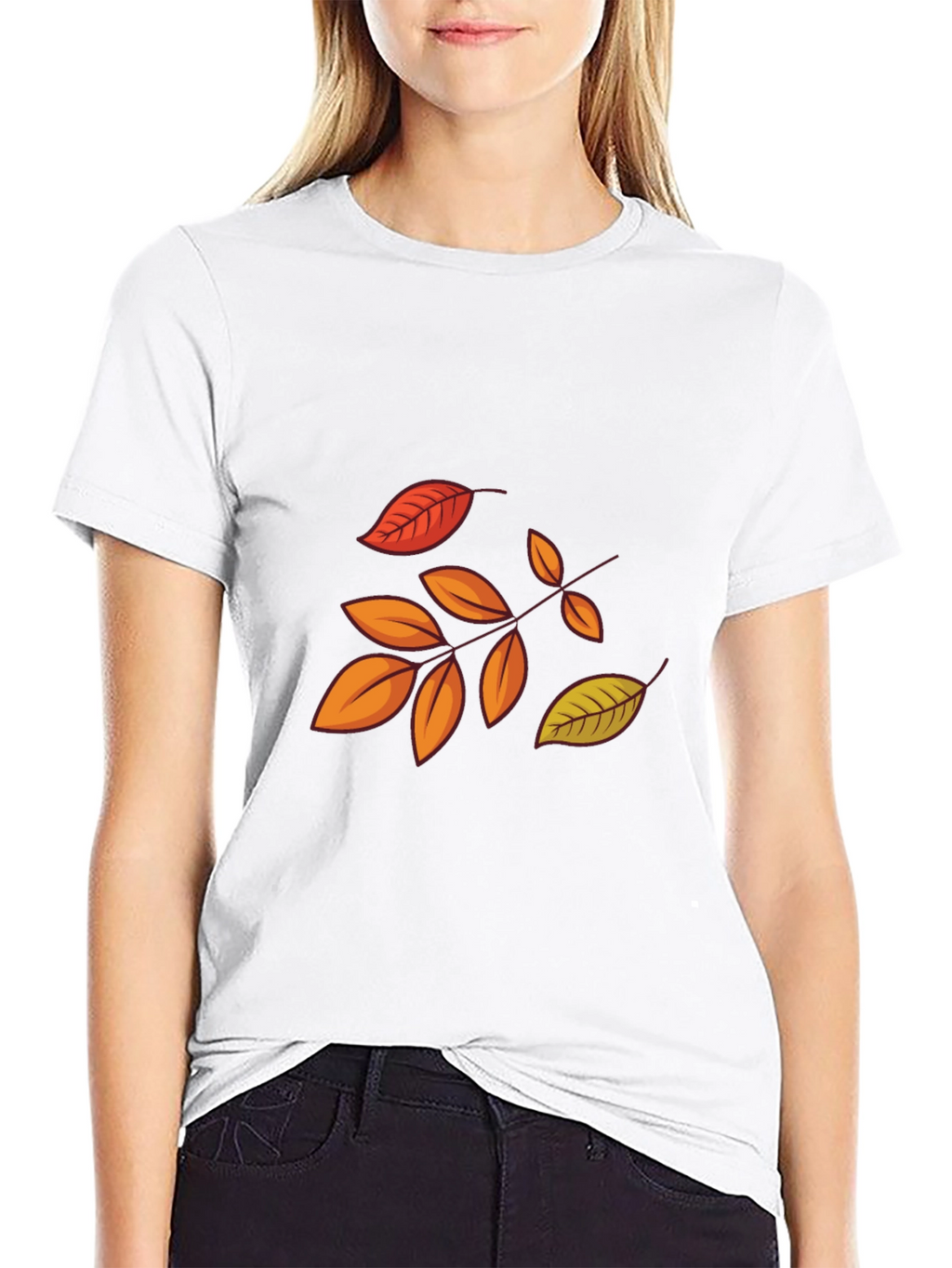 Autumn Leaves Graphic Black T-Shirt
