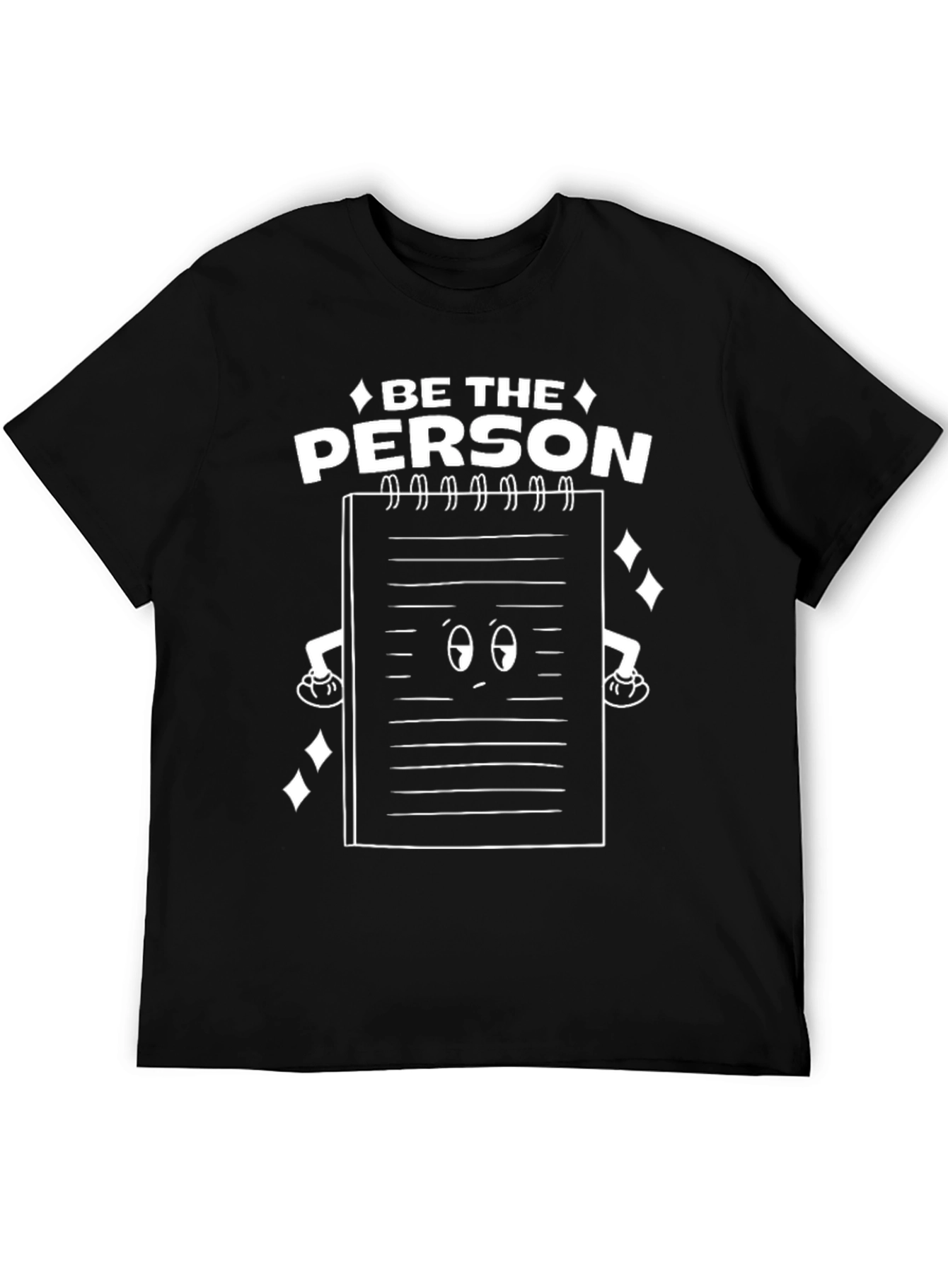 Be The Person Notebook Graphic Tee - Black Cotton T-Shirt