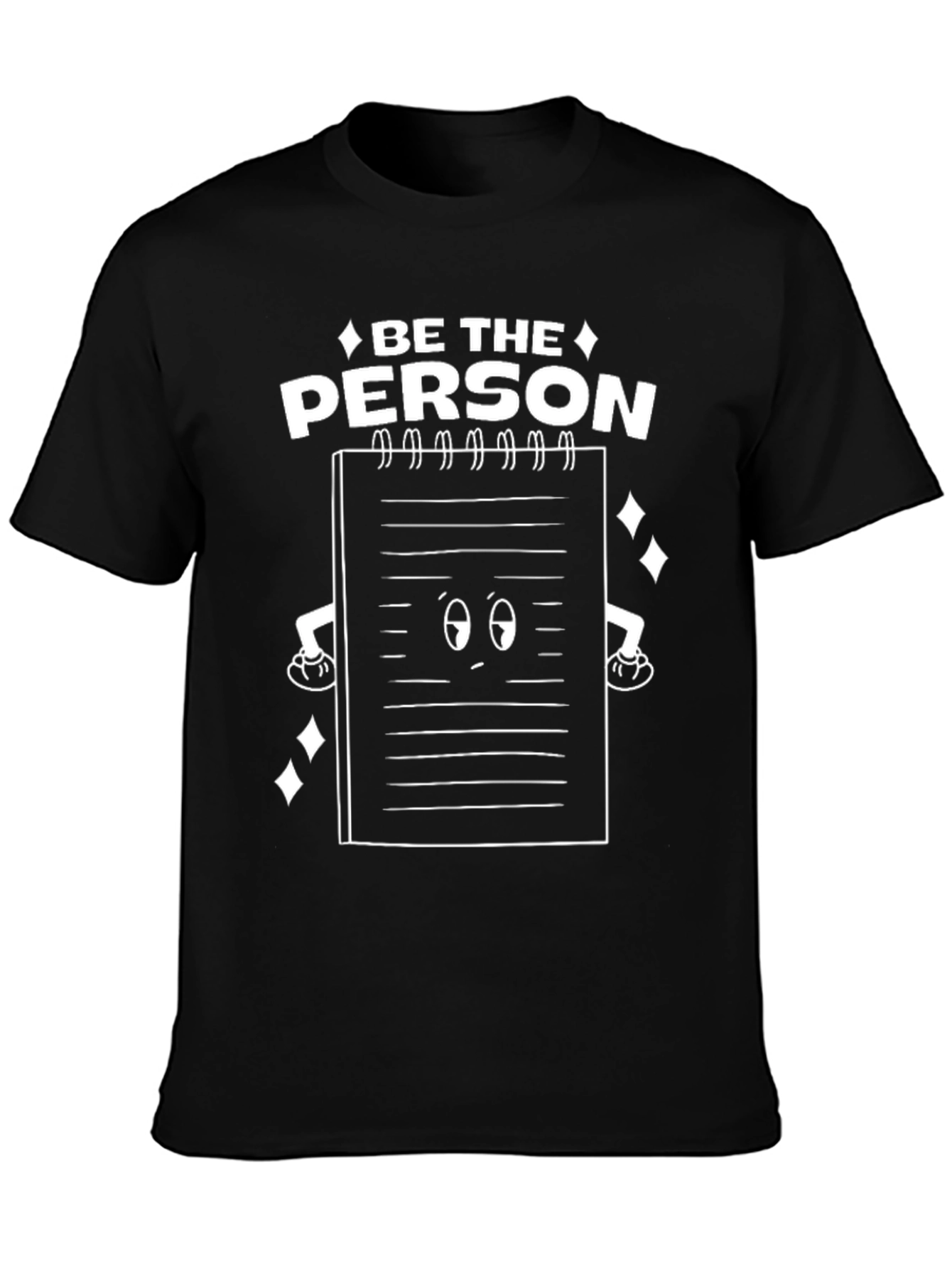 Be The Person Notebook Graphic Tee - Black Cotton T-Shirt