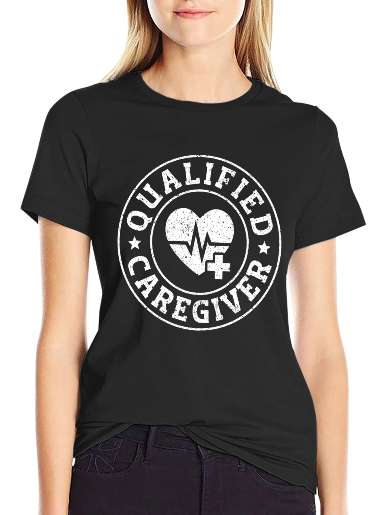 Qualified Caregiver Graphic Tee - Black