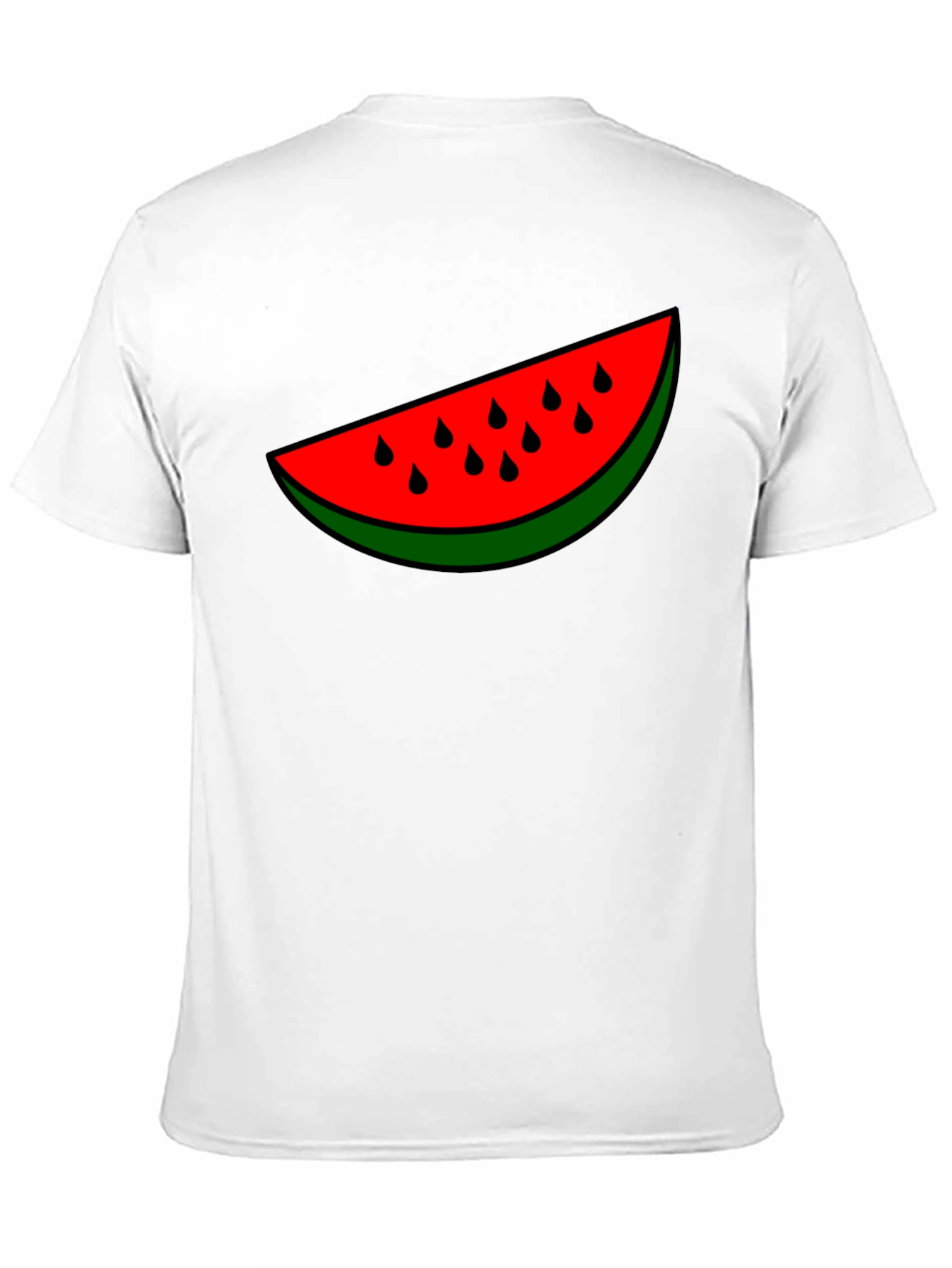 Watermelon Slice Graphic Tee - Black Cotton T-Shirt