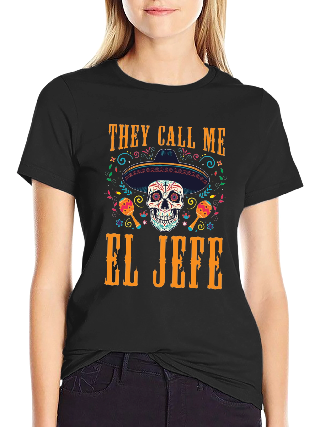 El Jefe Skull T-Shirt - Day of the Dead