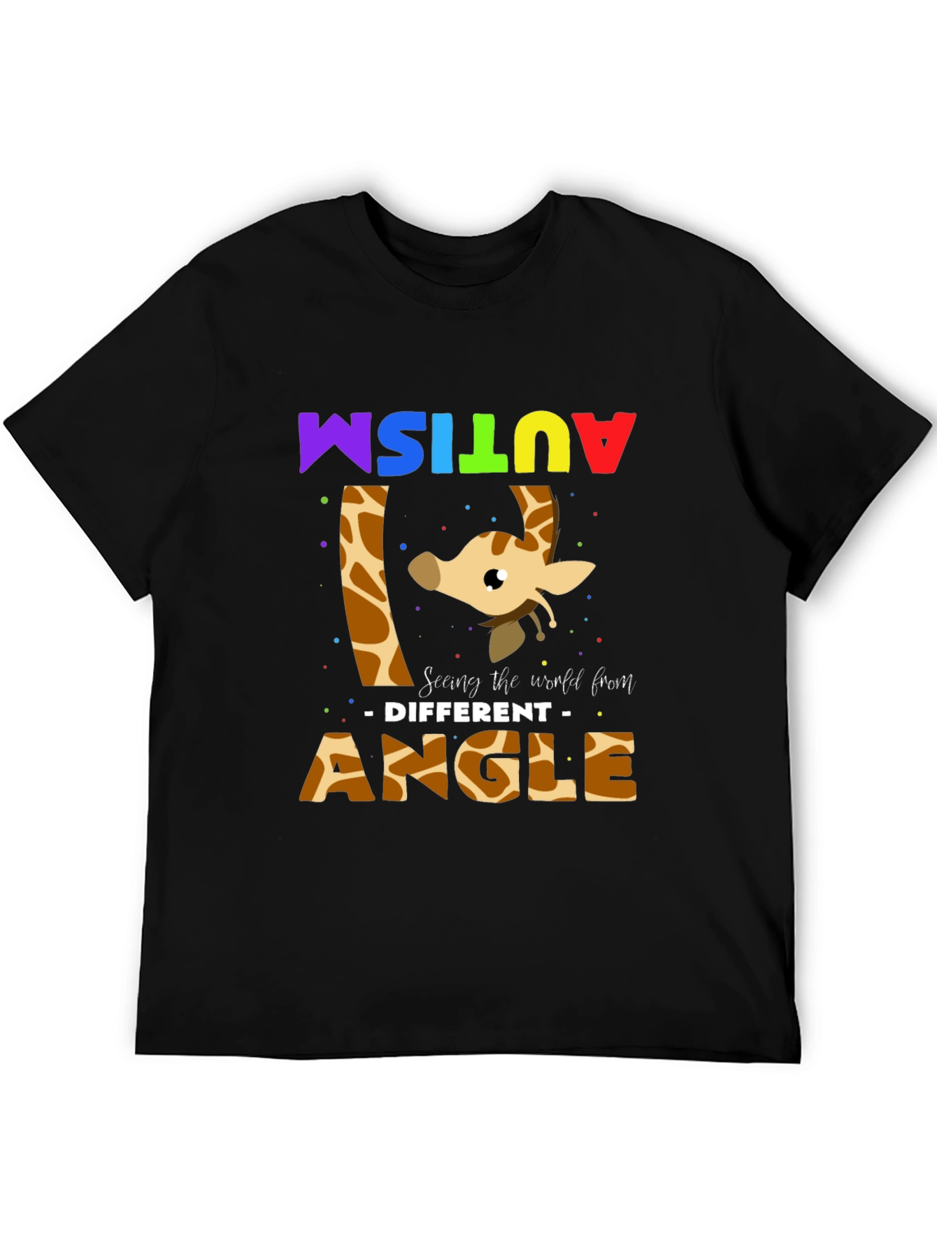 Autism Awareness Giraffe T-Shirt - Seeing the World Different Angle