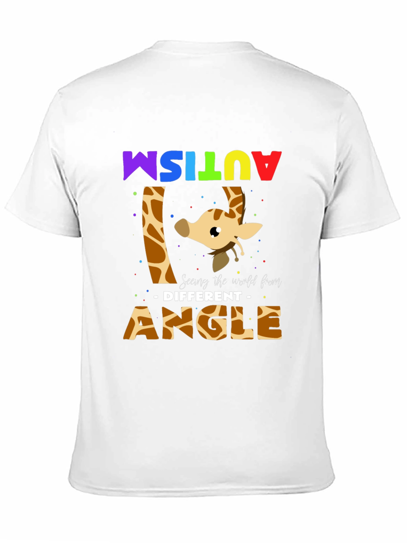 Autism Awareness Giraffe T-Shirt - Seeing the World Different Angle