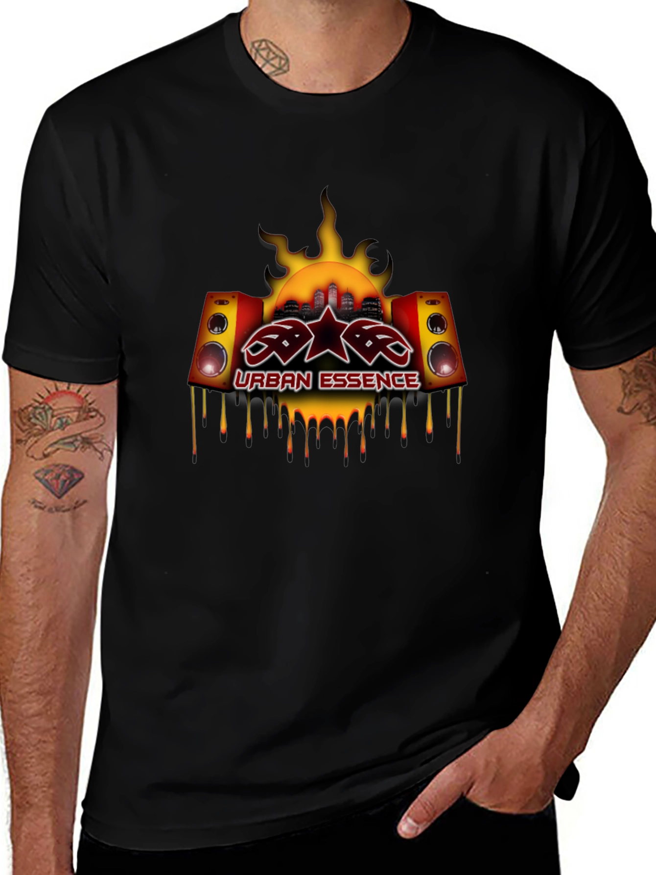 Urban Essence Graphic Tee - Black