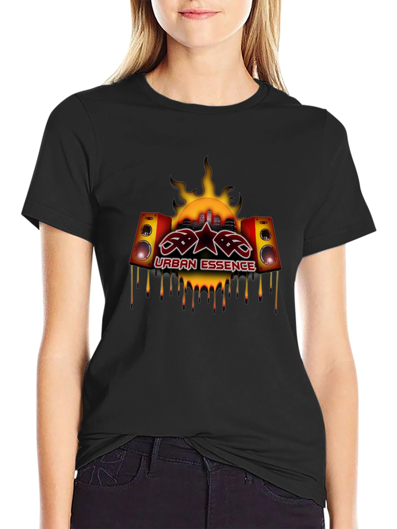 Urban Essence Graphic Tee - Black
