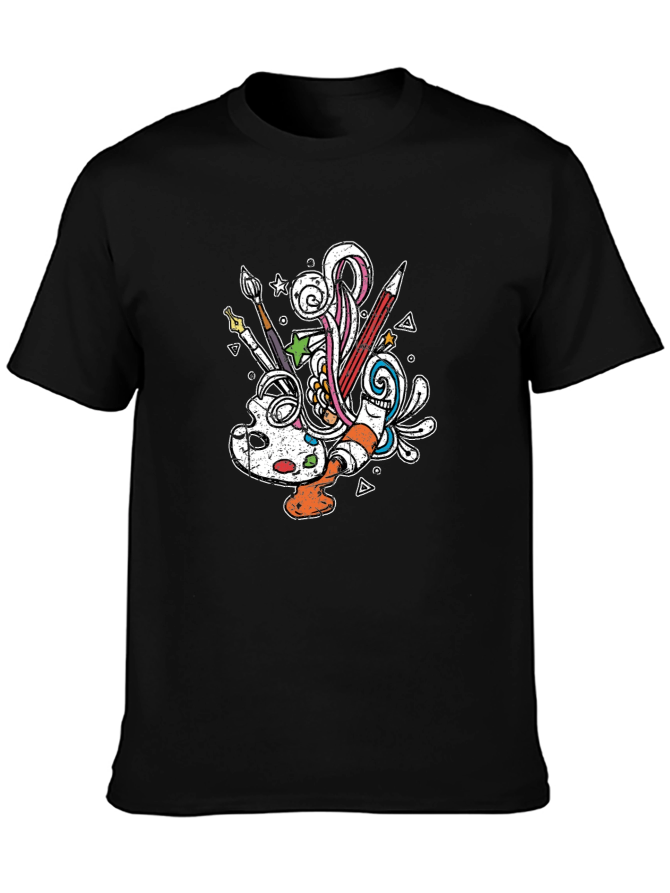 Artistic Doodle Graphic Tee - Creative Expression T-Shirt