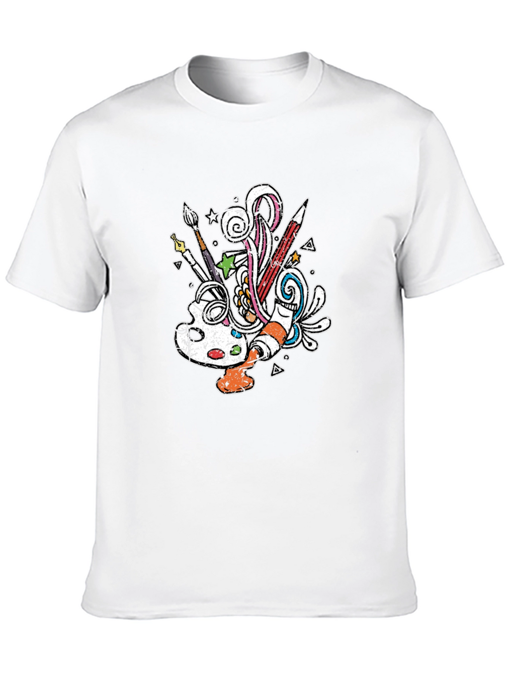 Artistic Doodle Graphic Tee - Creative Expression T-Shirt
