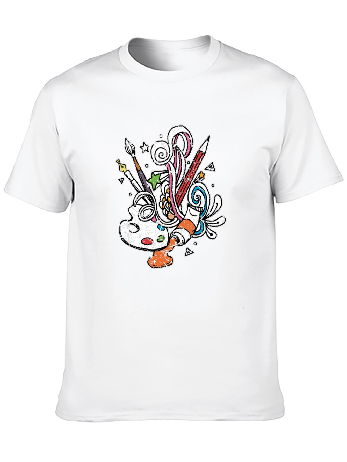 Artistic Doodle Graphic Tee - Creative Expression T-Shirt