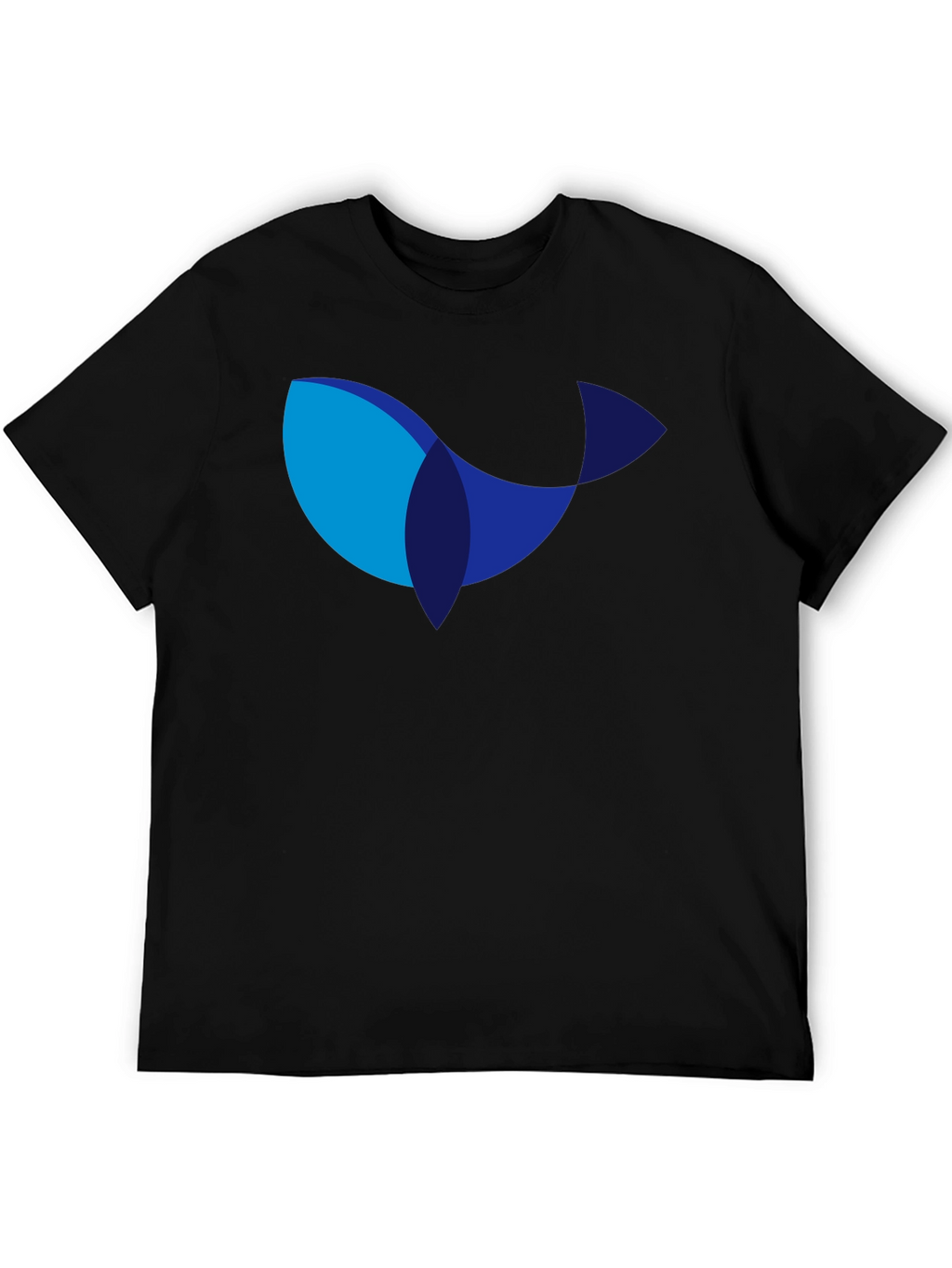 Modern Whale Graphic Black T-Shirt