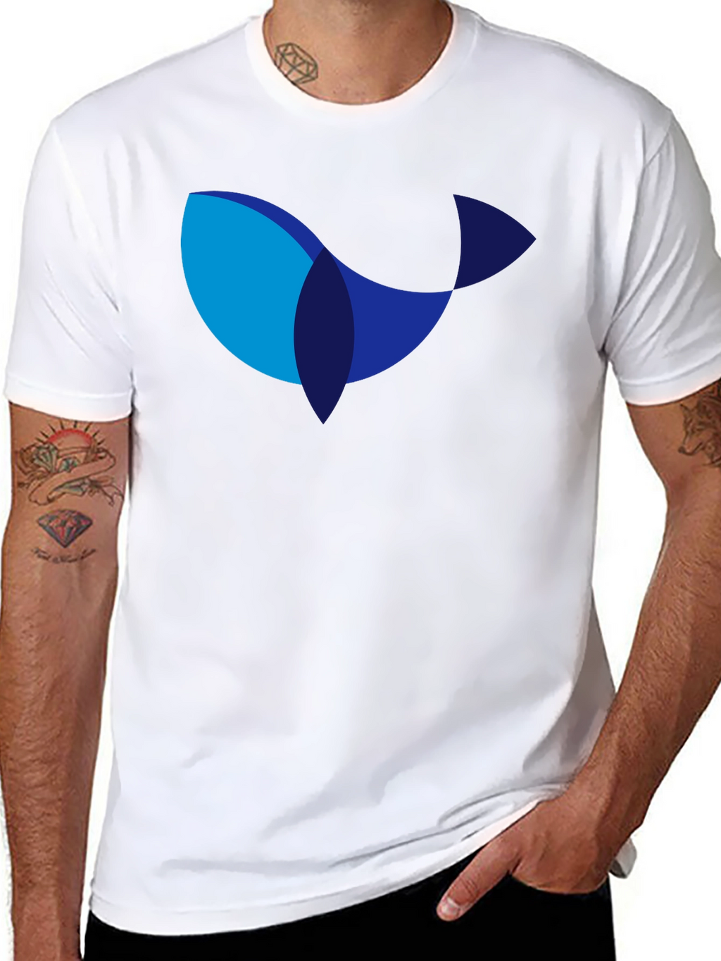 Modern Whale Graphic Black T-Shirt