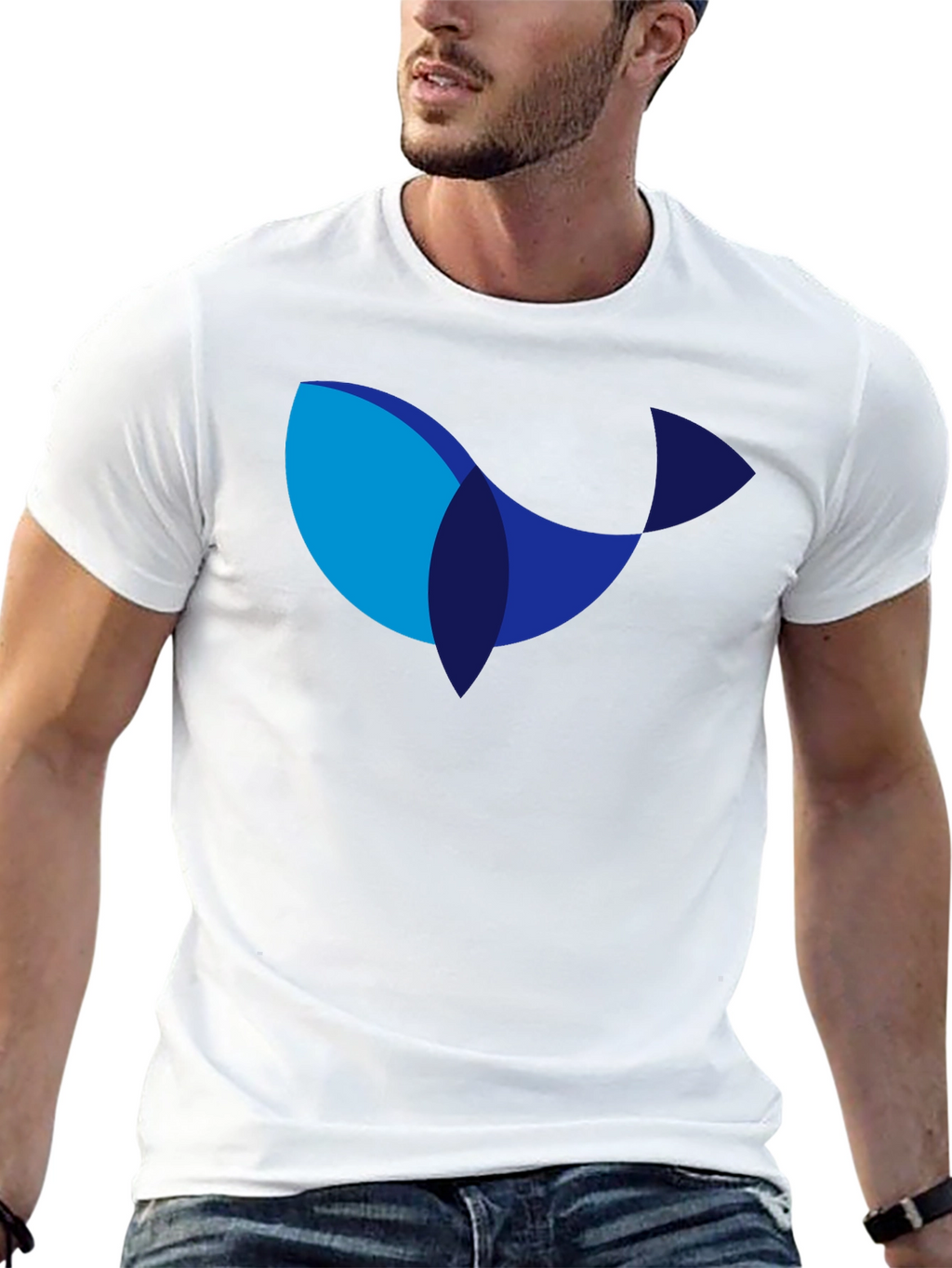 Modern Whale Graphic Black T-Shirt