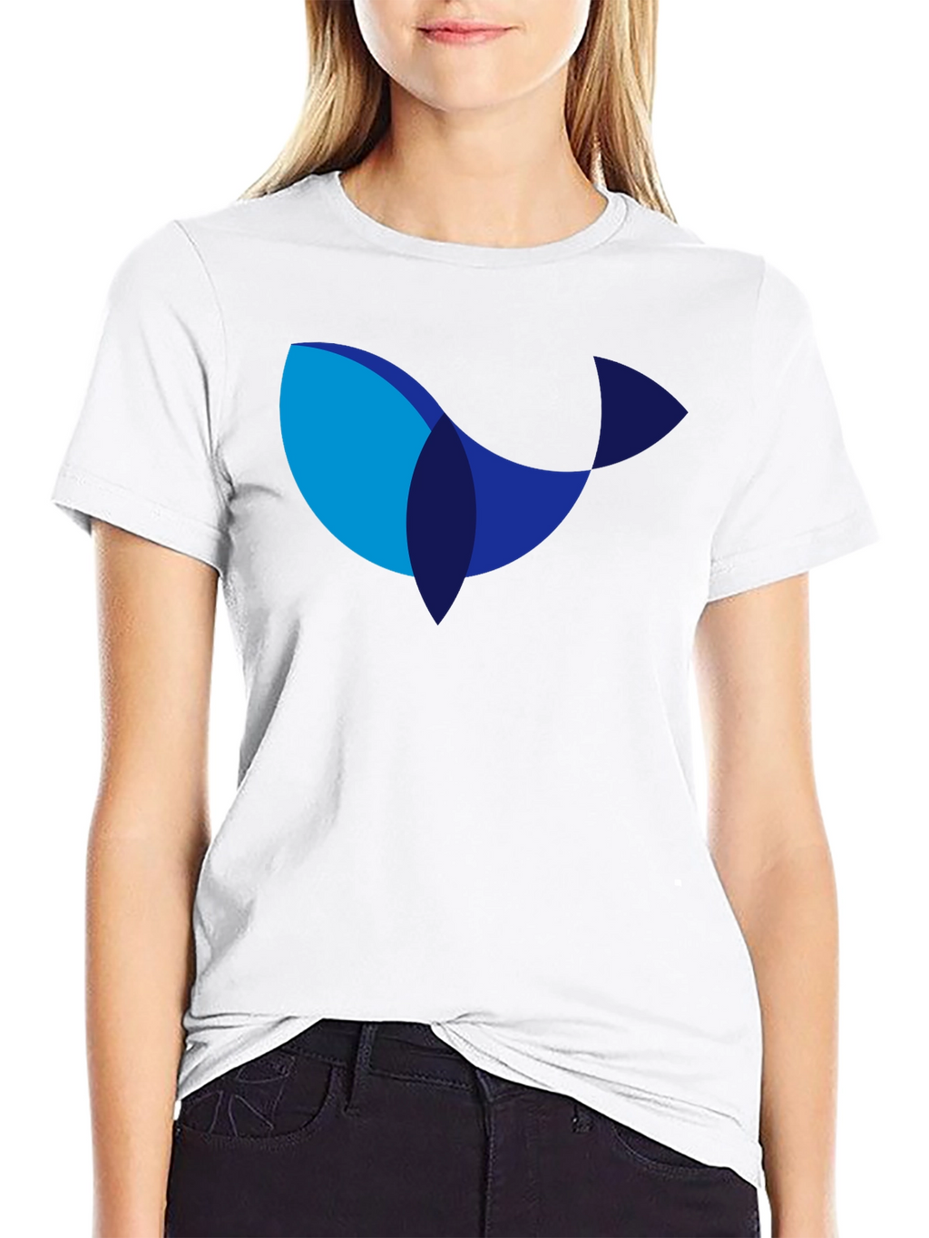 Modern Whale Graphic Black T-Shirt