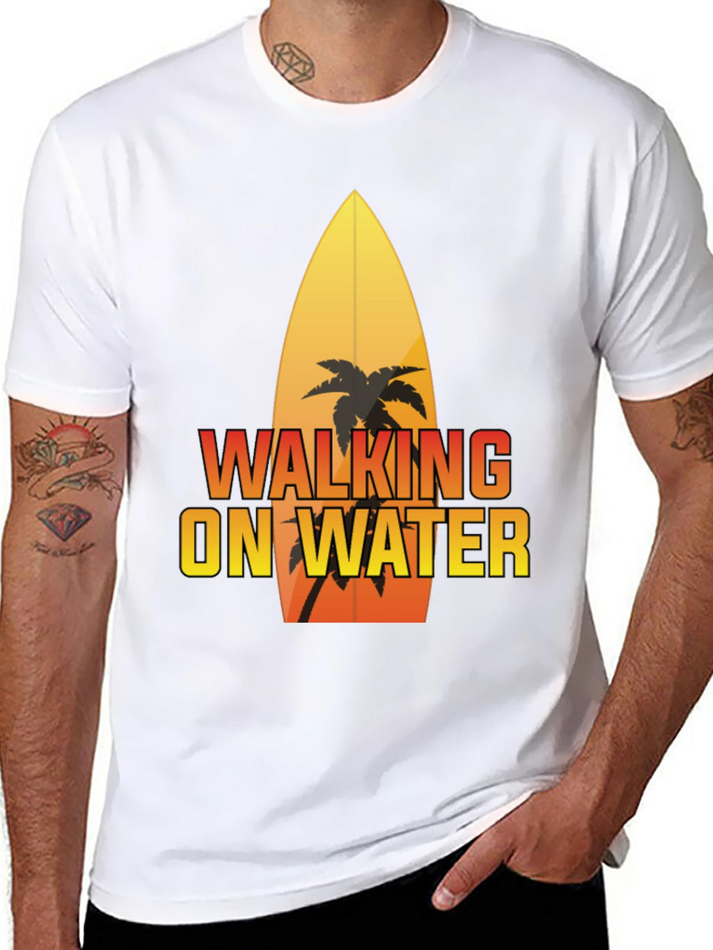Walking on Water Surfboard Graphic Tee