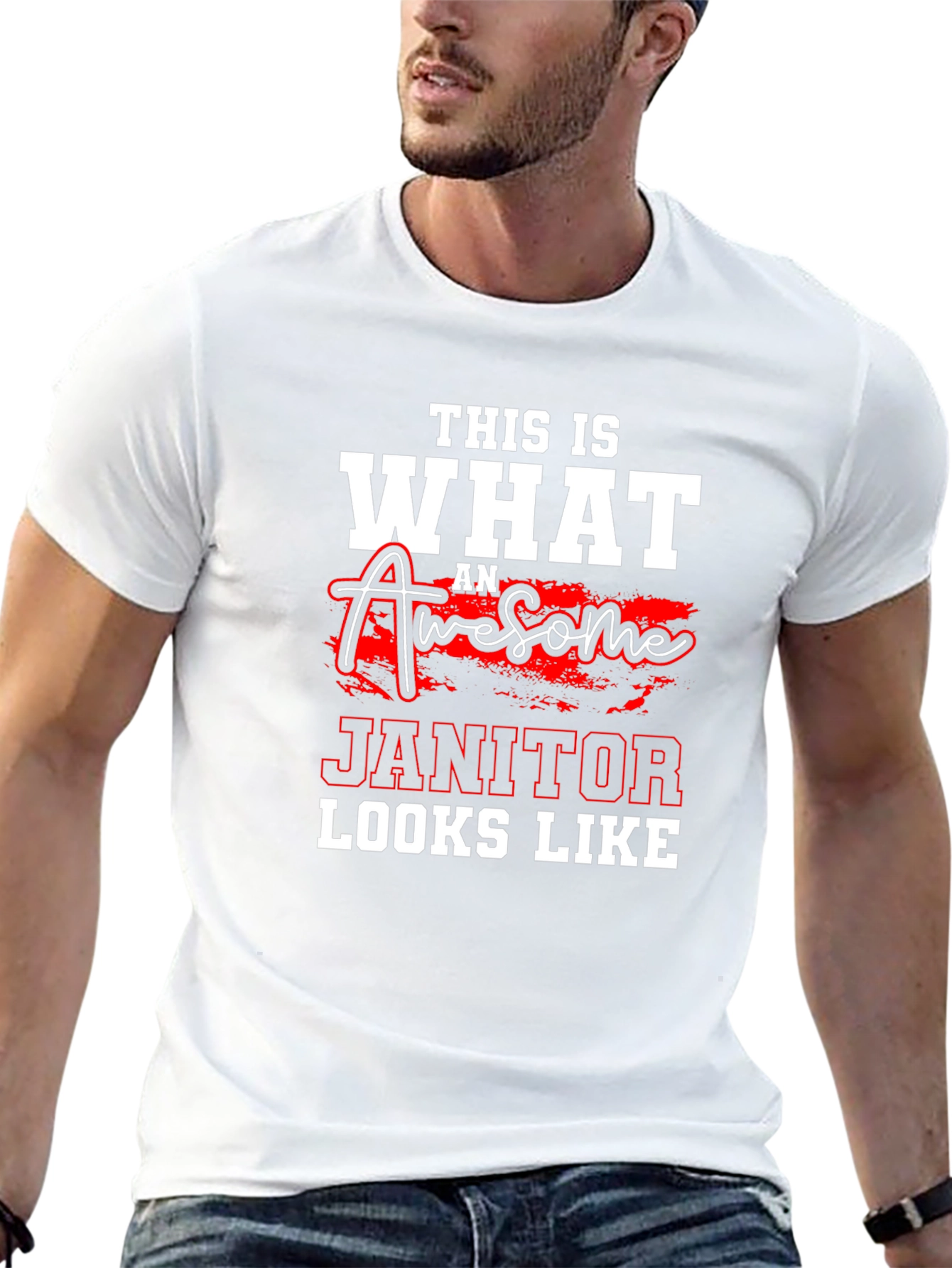 Awesome Janitor Graphic T-Shirt - Cleaning Crew Apparel