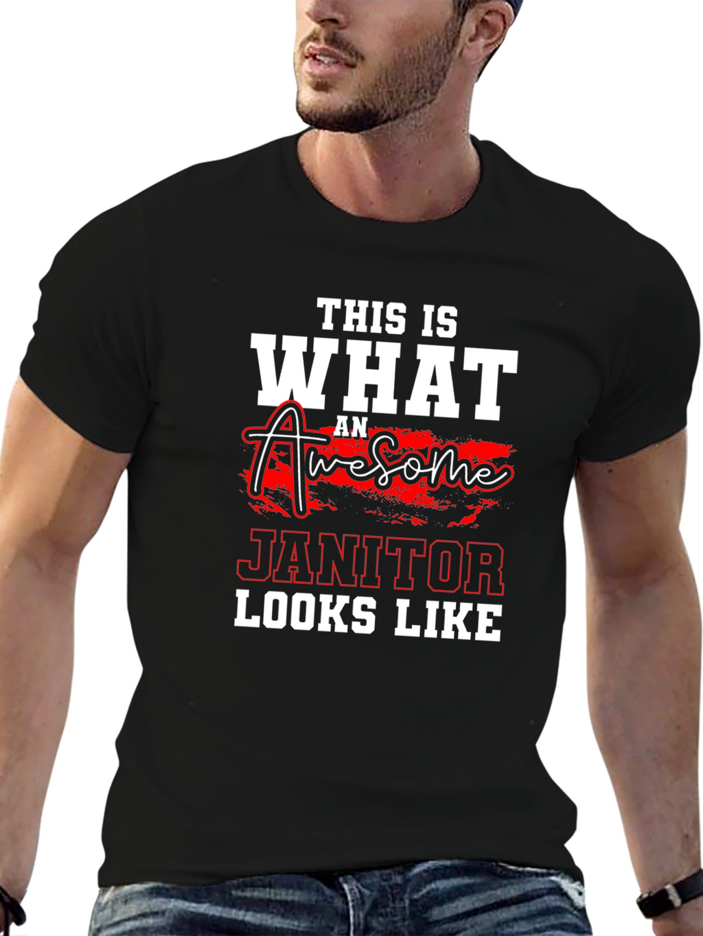 Awesome Janitor Graphic T-Shirt - Cleaning Crew Apparel