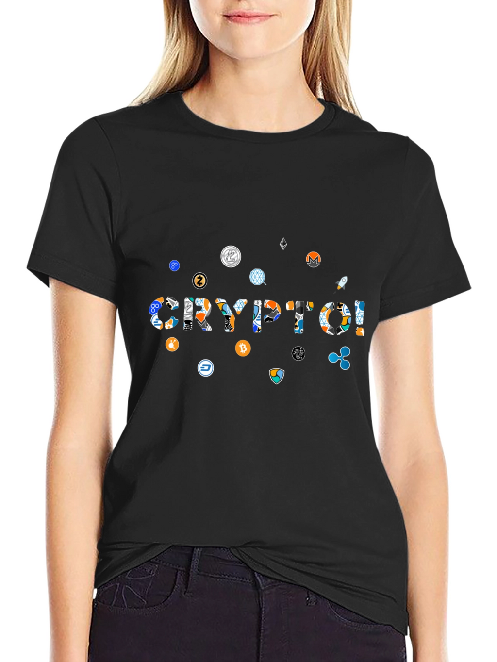 Crypto T-Shirt - Black Cotton Blend