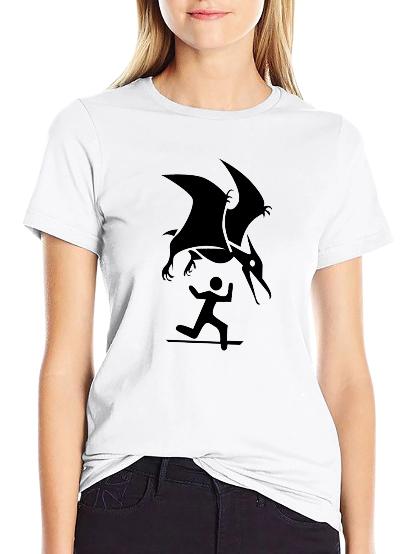 Pterodactyl Attack Black T-Shirt